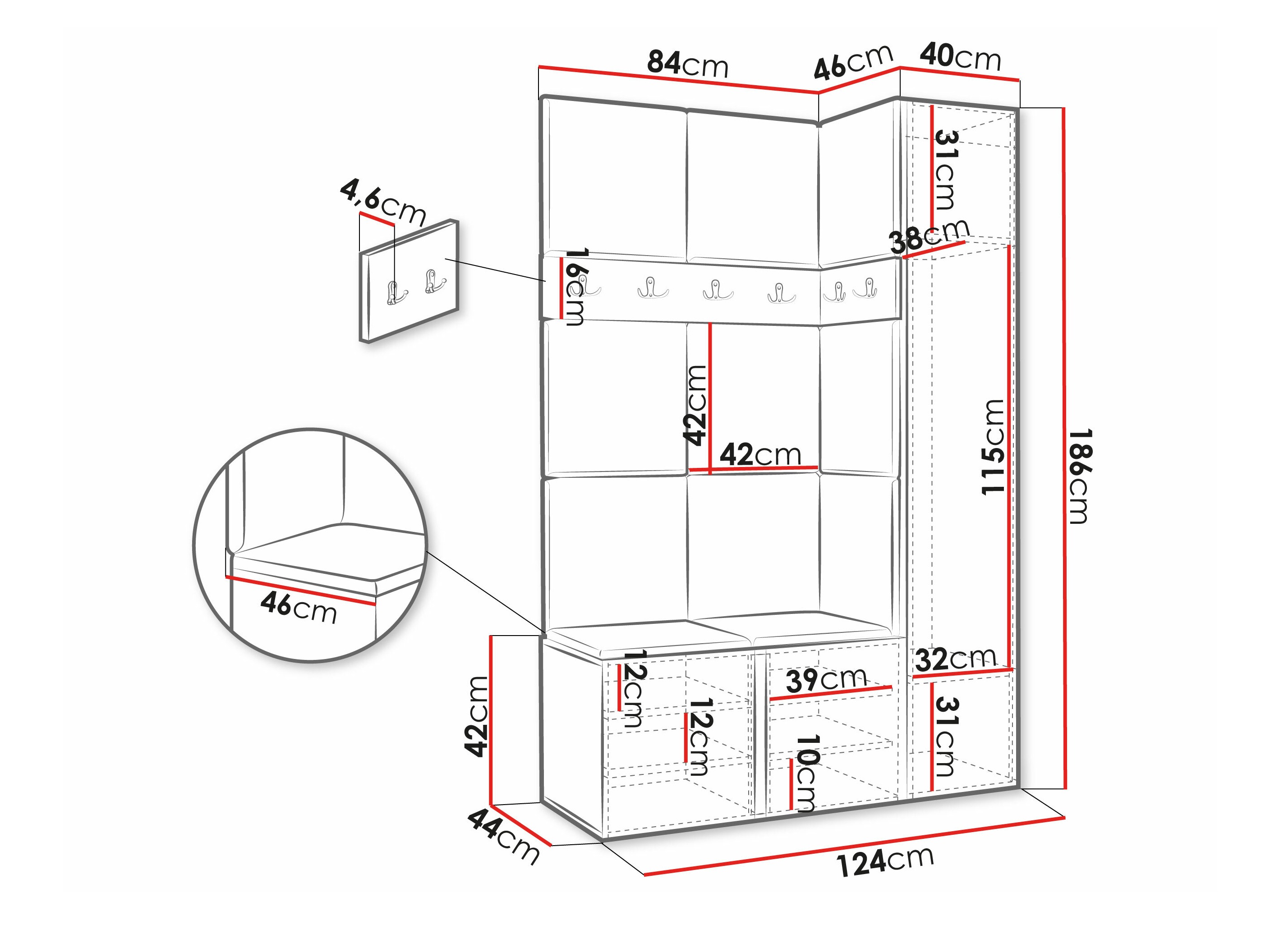 Set arredo da corridoio Hartford 277 (Manila 18)