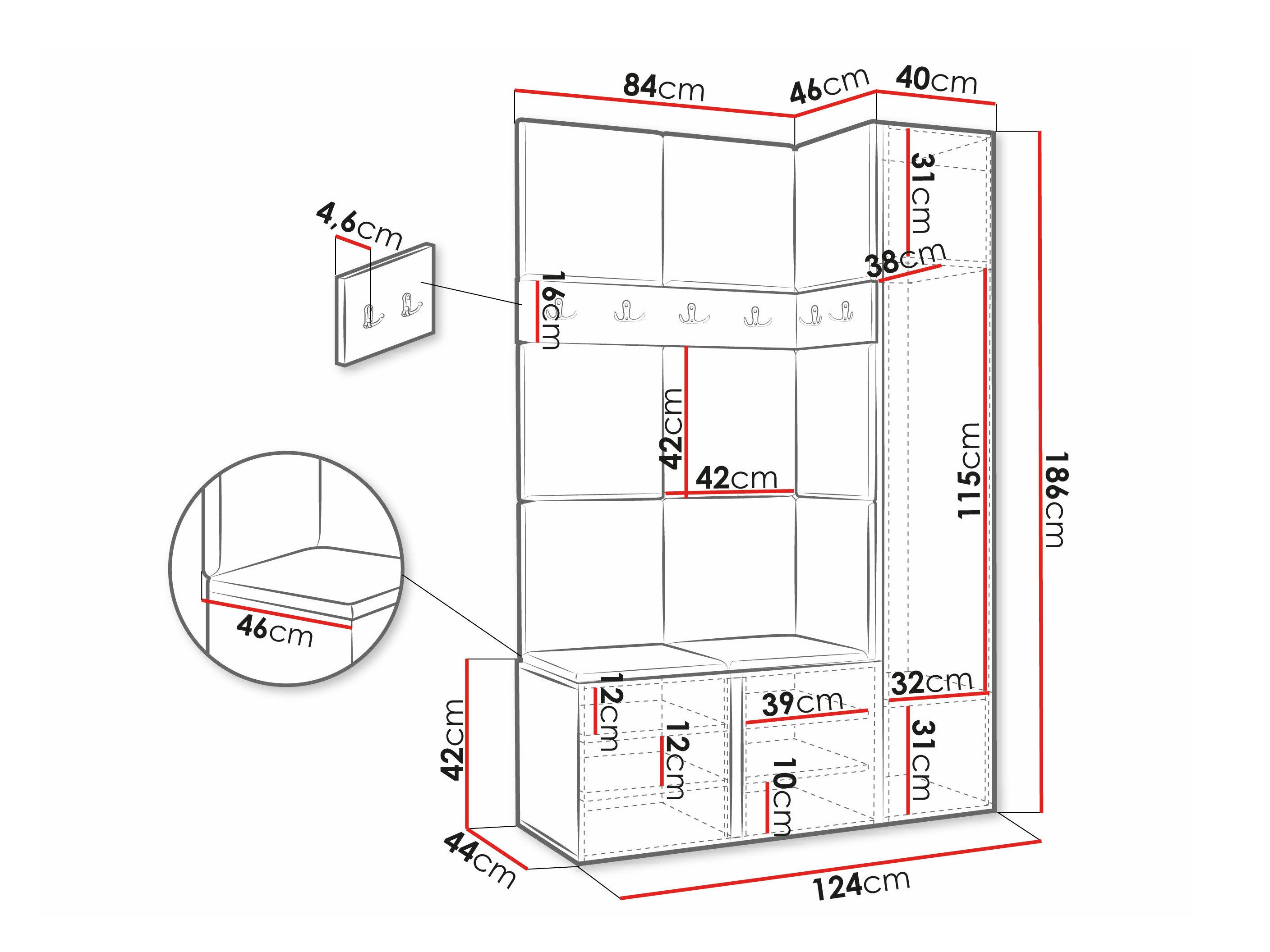Set arredo da corridoio Hartford 277 (Manila 18)