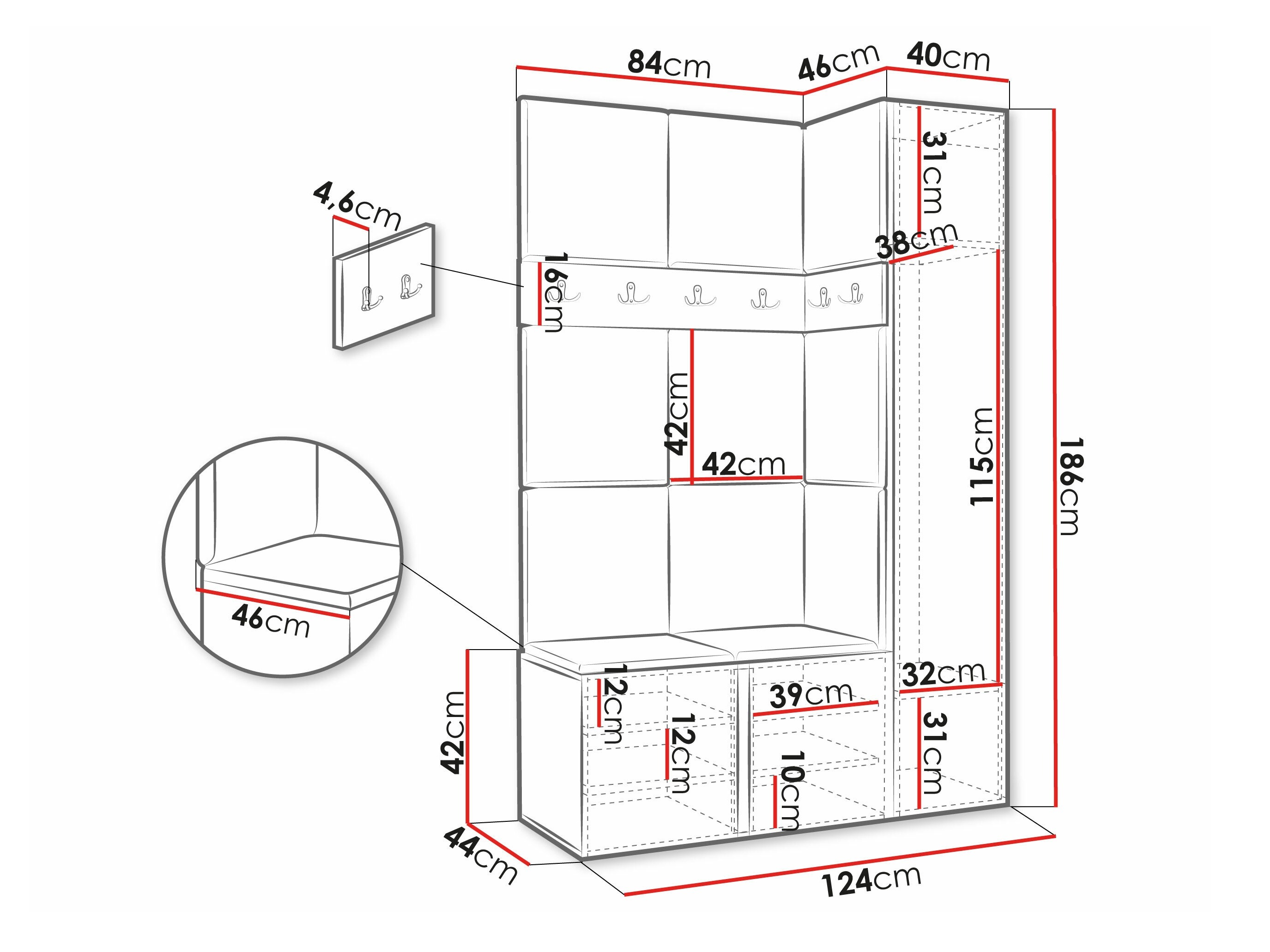 Set arredo da corridoio Hartford 277 (Manila 26)