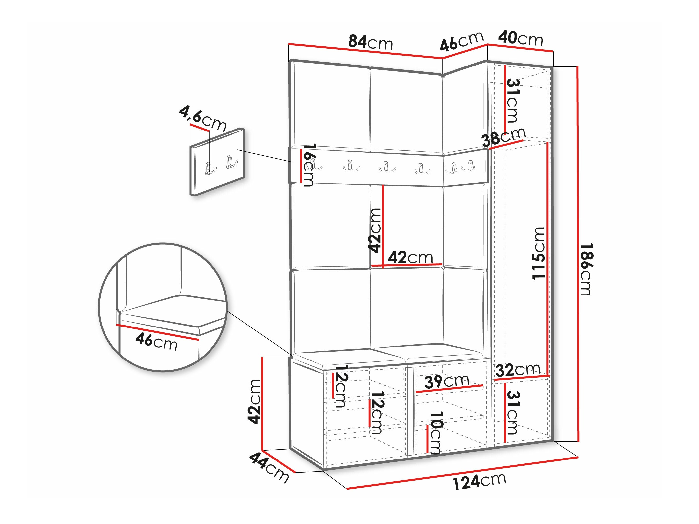 Set arredo da corridoio Hartford 277 (Manila 26)