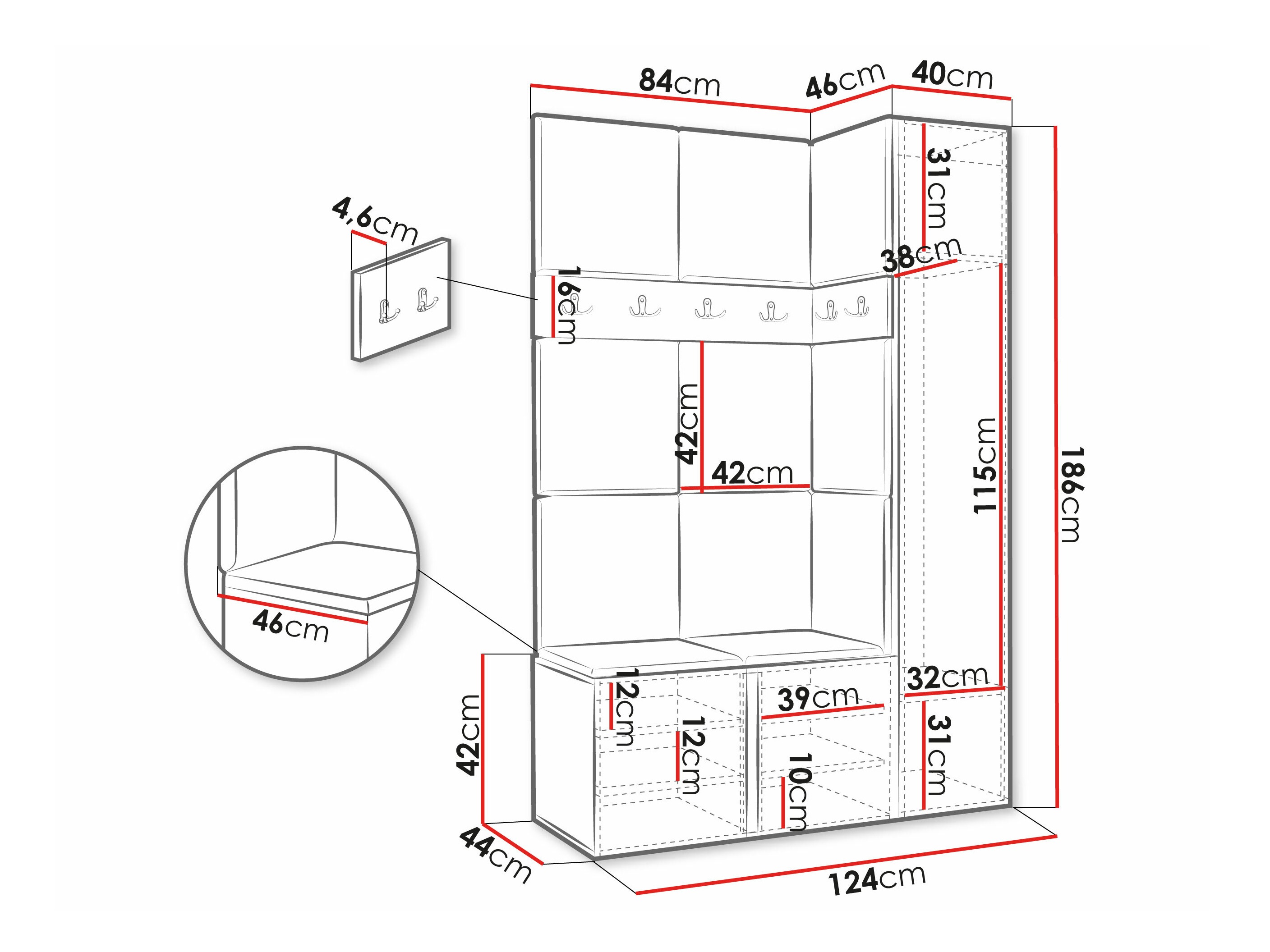 Set arredo da corridoio Hartford 277 (Manila 26)