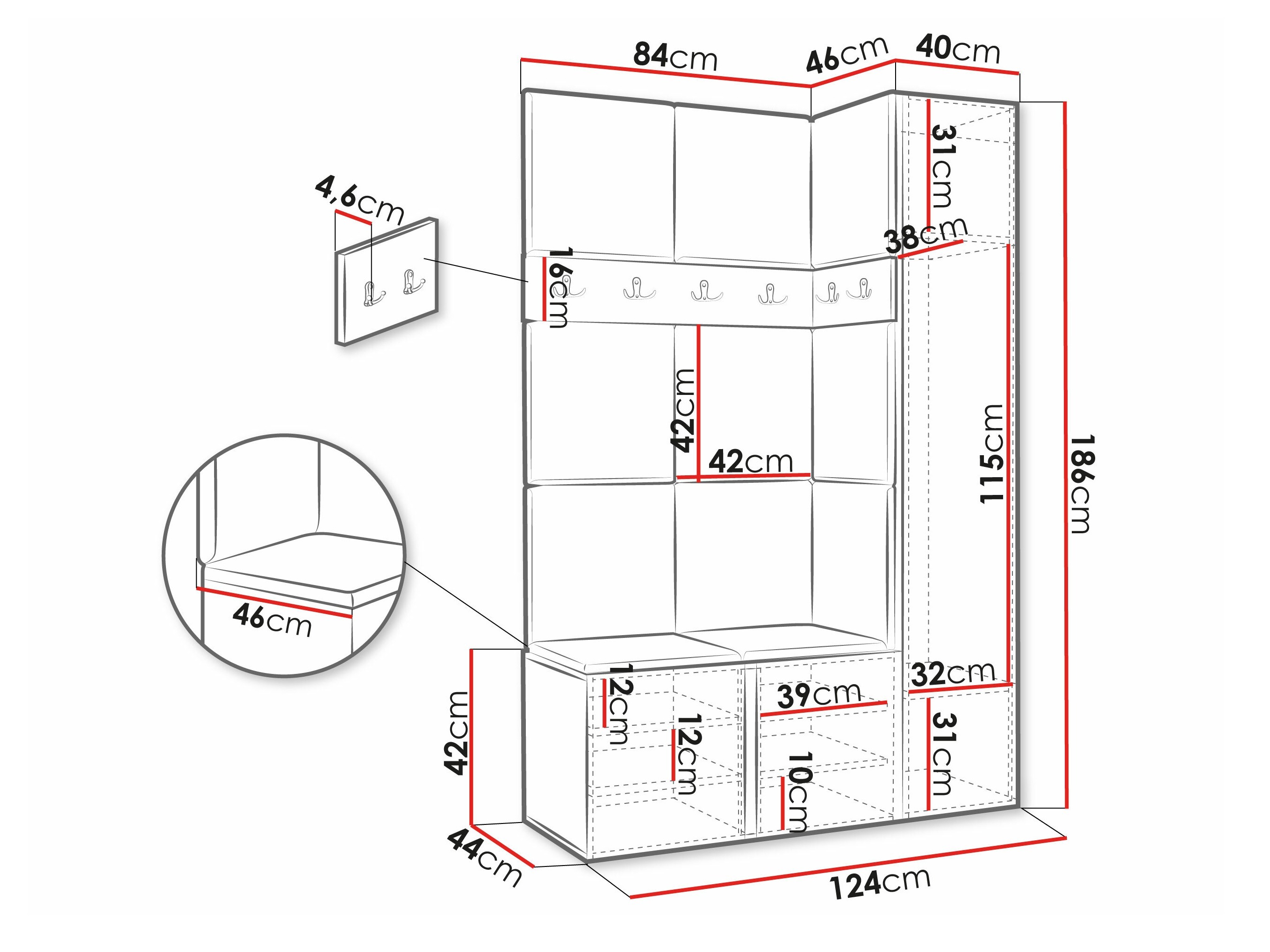 Set arredo da corridoio Hartford 277 (Manila 35)