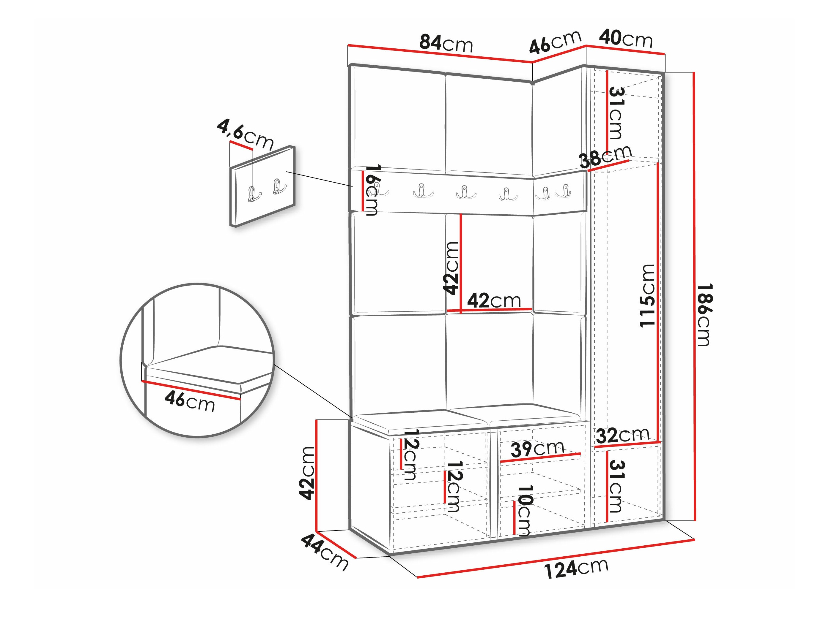 Set arredo da corridoio Hartford 277 (Manila 35)