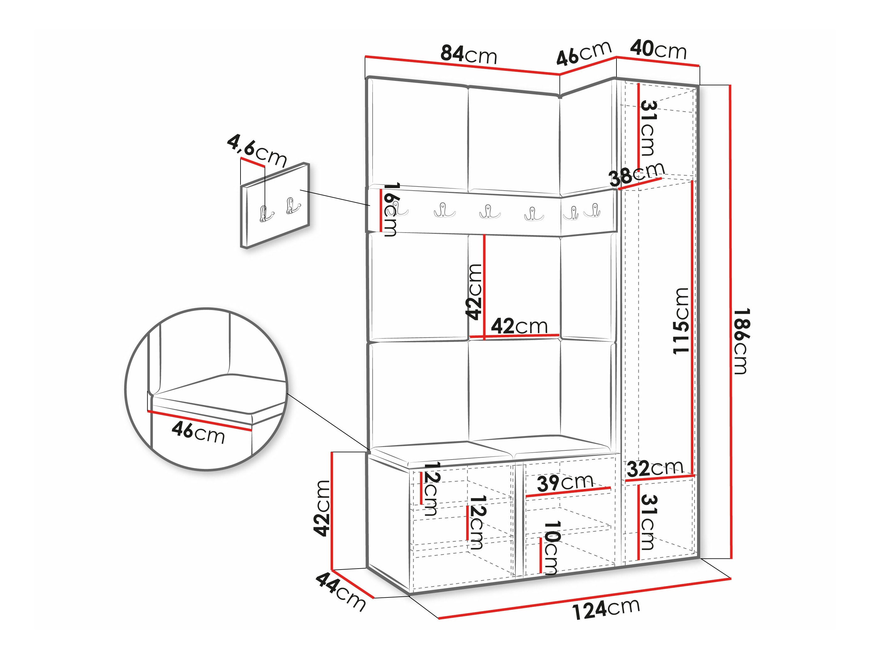 Set arredo da corridoio Hartford 277 (Polo 897)