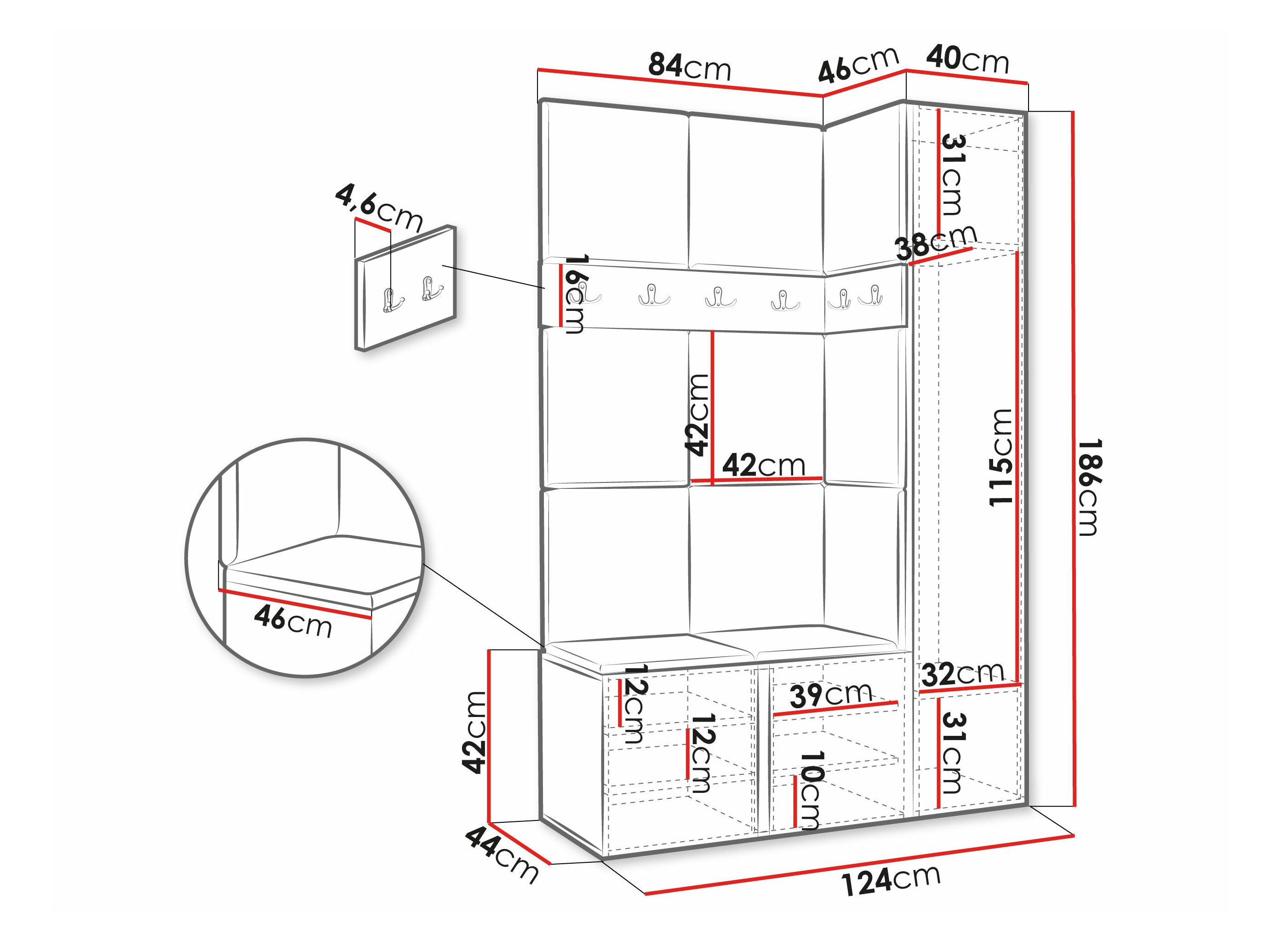 Set arredo da corridoio Hartford 277 (Rovere Artisan)