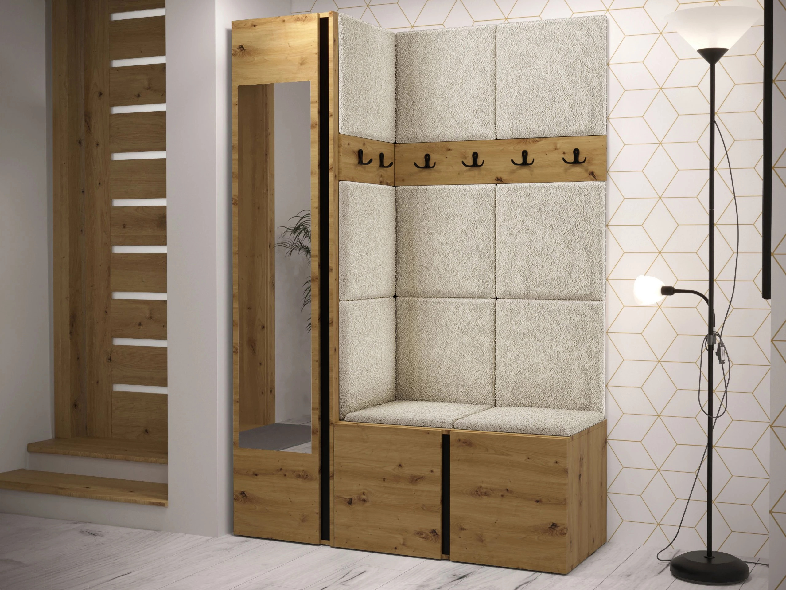 Set arredo da corridoio Hartford 277 (Rovere Artisan)