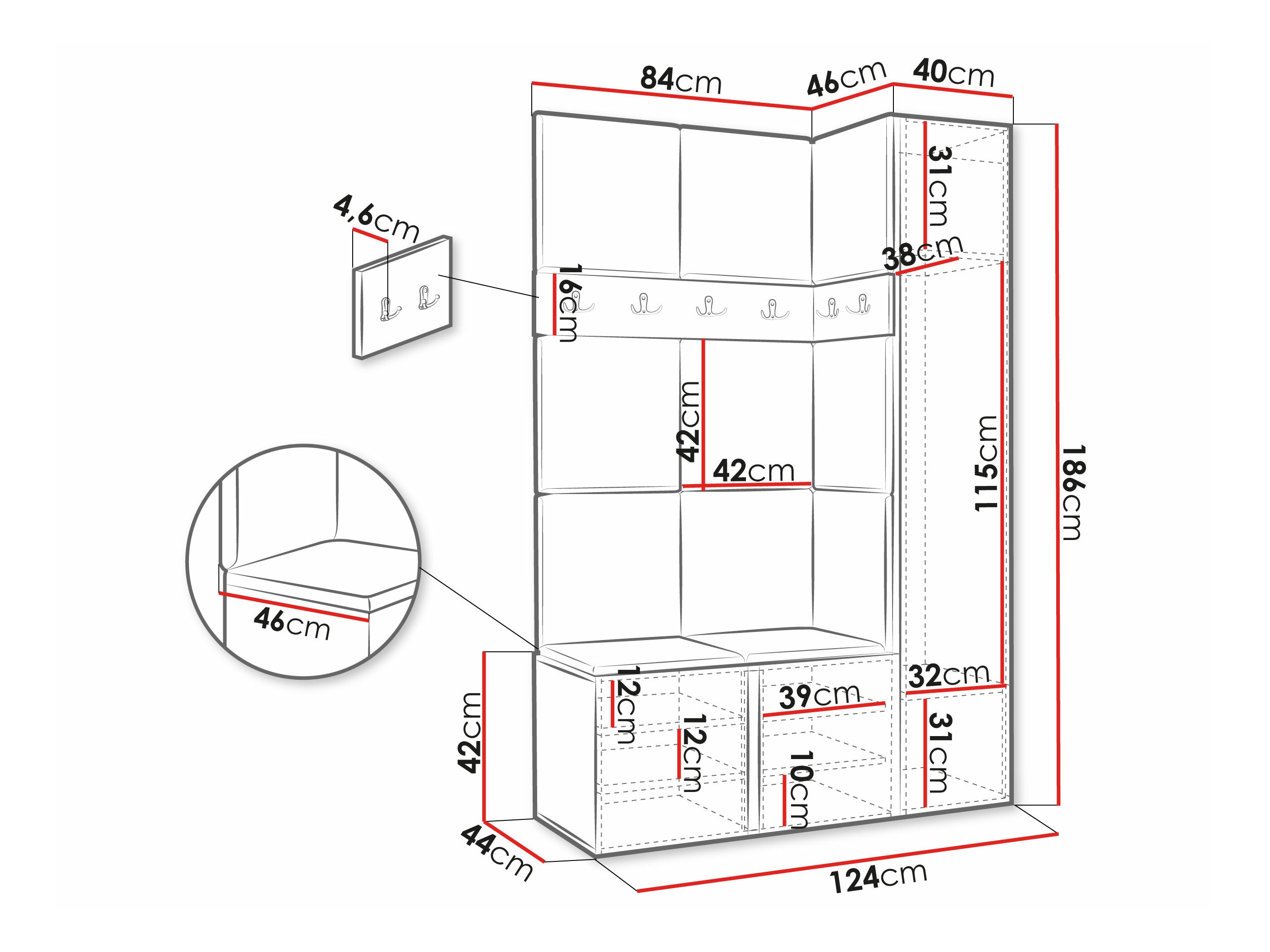 Set arredo da corridoio Hartford 277 (Rovere Artisan)
