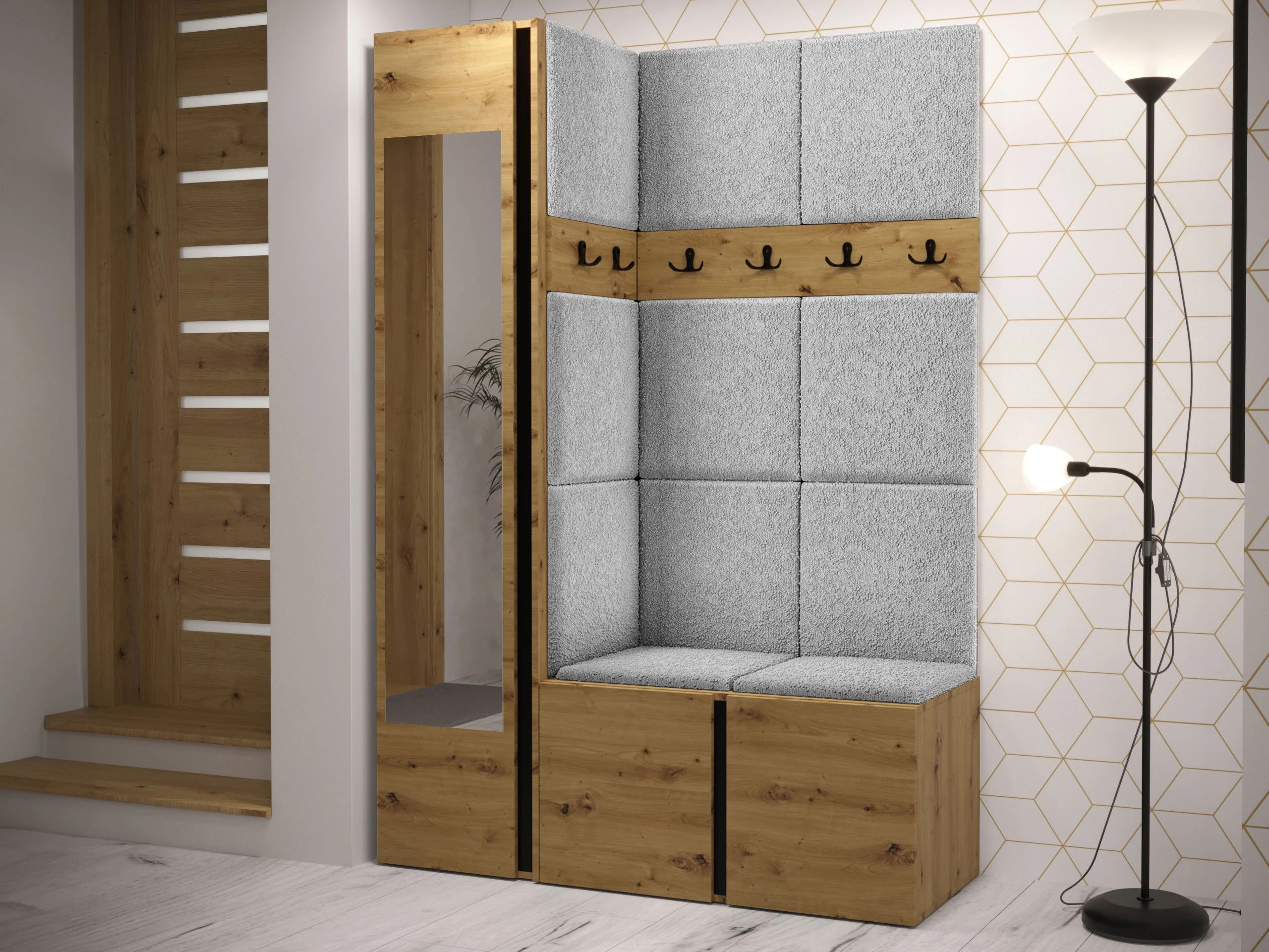 Set arredo da corridoio Hartford 277 (Rovere Artisan)