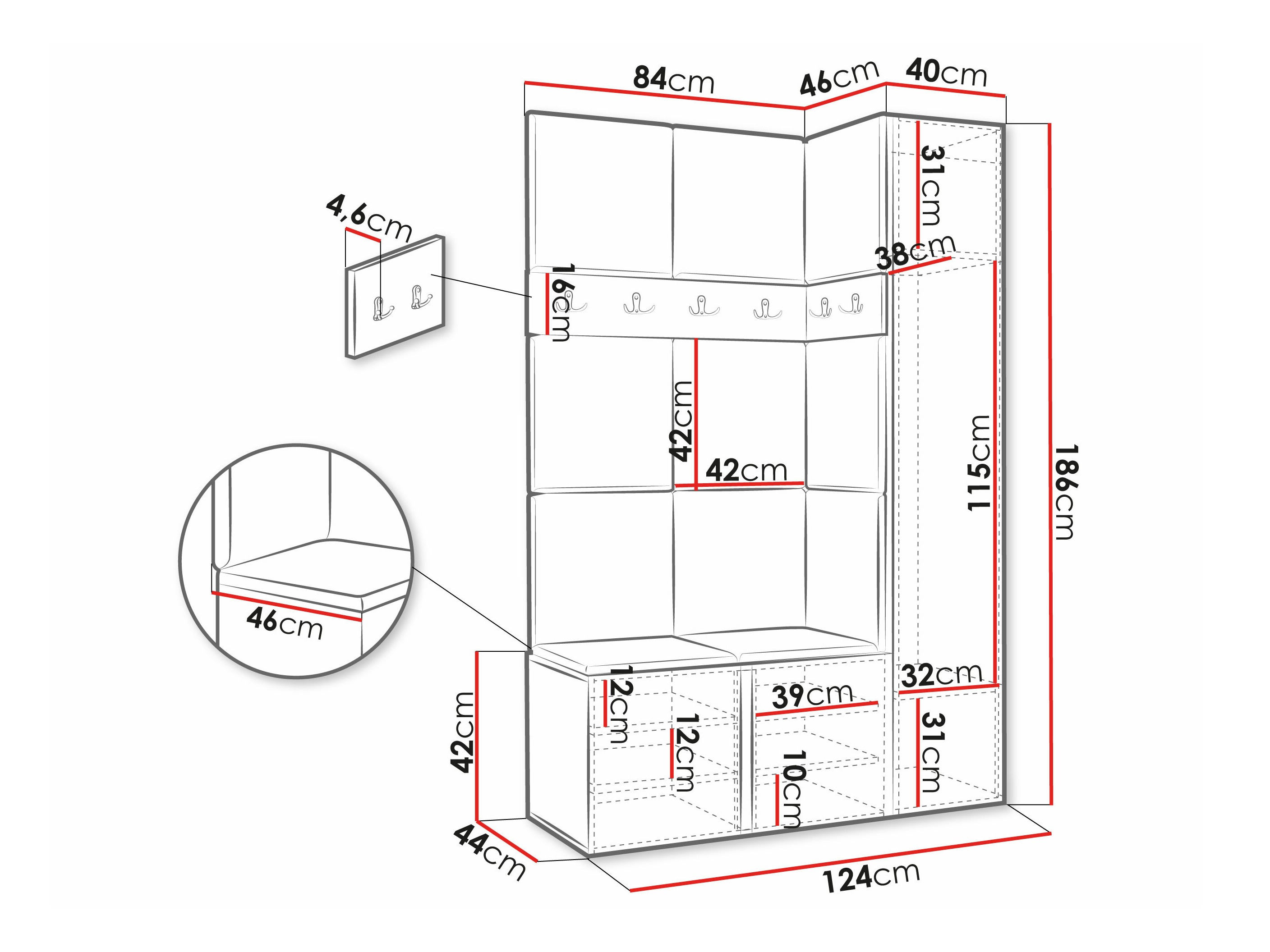 Set arredo da corridoio Hartford 277 (Rovere Artisan)
