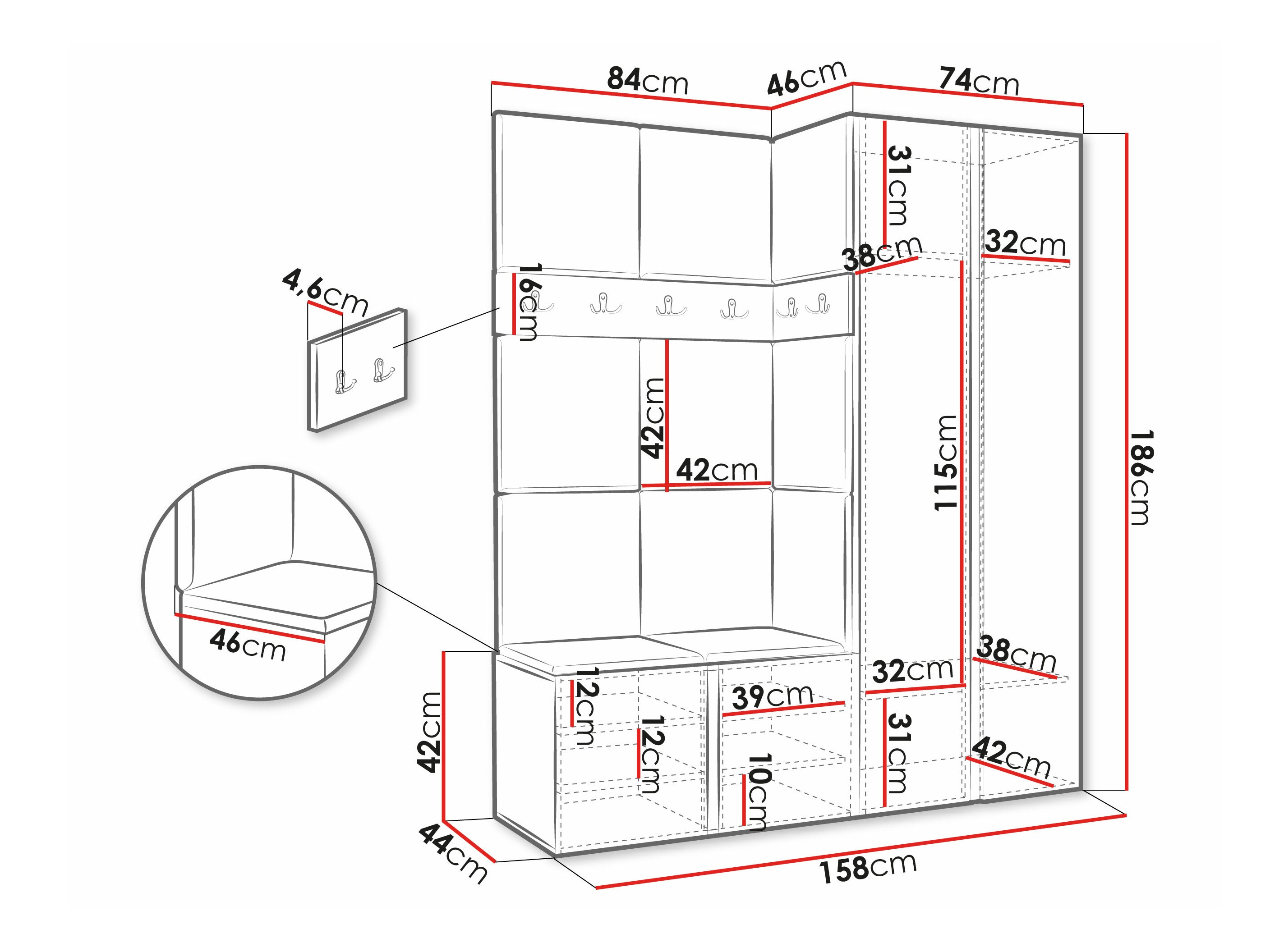 Set arredo da corridoio Pinis X (Manila 16)