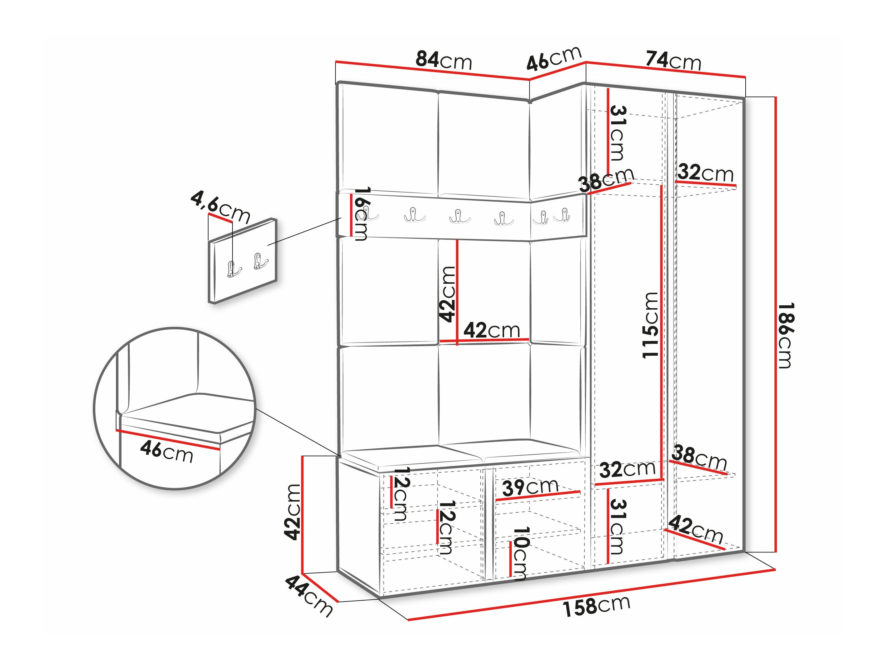 Set arredo da corridoio Pinis X (Manila 35)