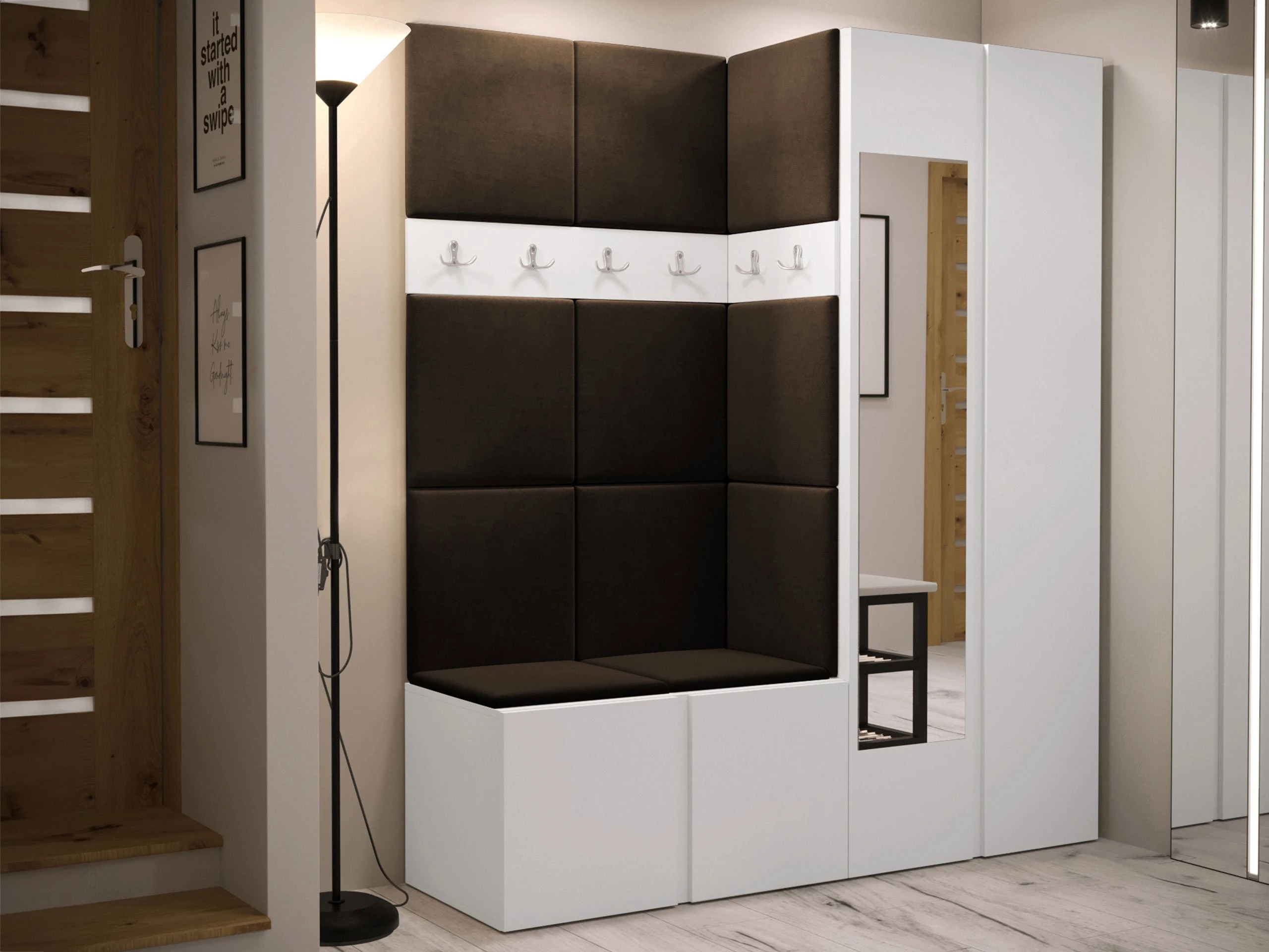 Set arredo da corridoio Pinis X (Bianco)