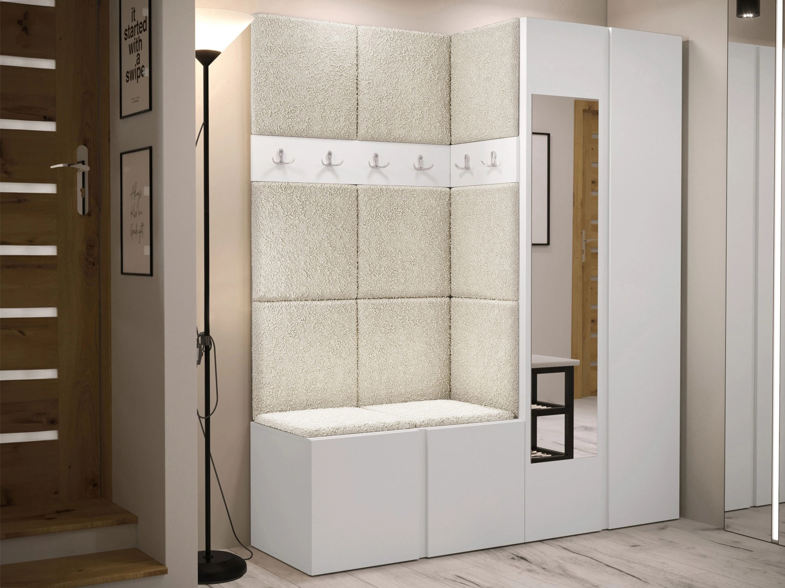 Set arredo da corridoio Pinis X (Bianco)