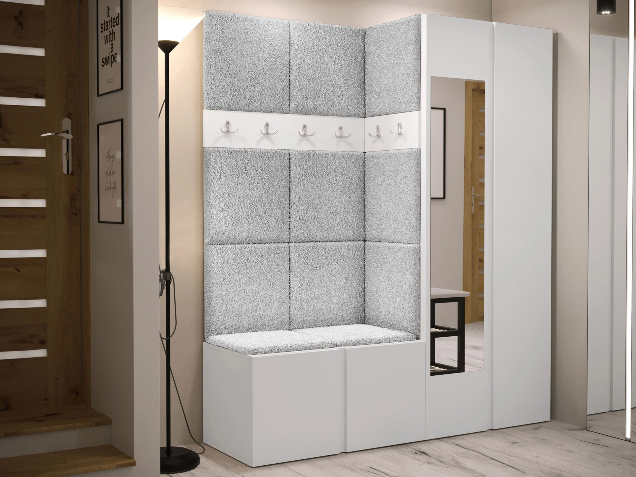 Set arredo da corridoio Pinis X (Bianco)