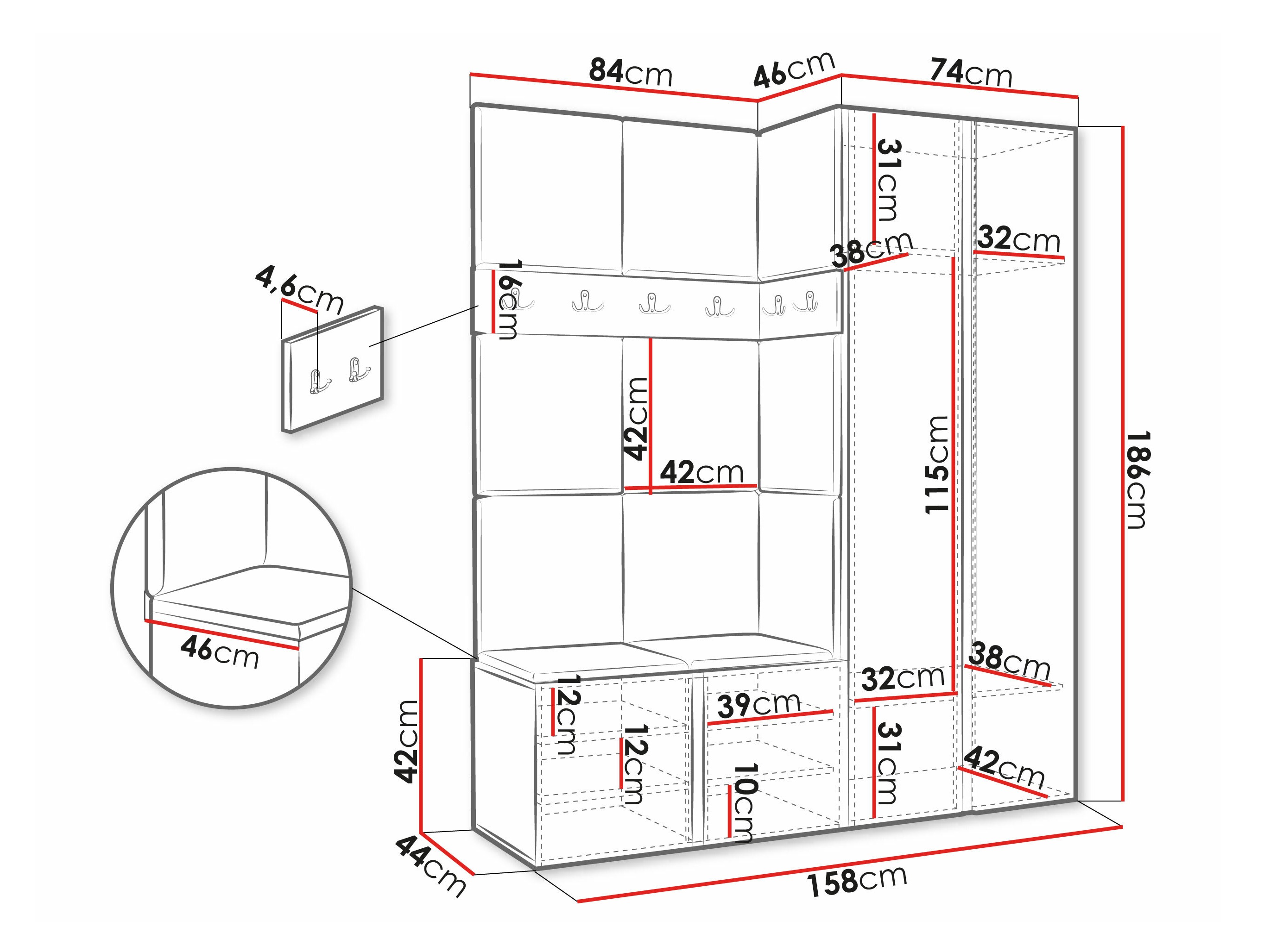 Set arredo da corridoio Pinis X (Cachemire)