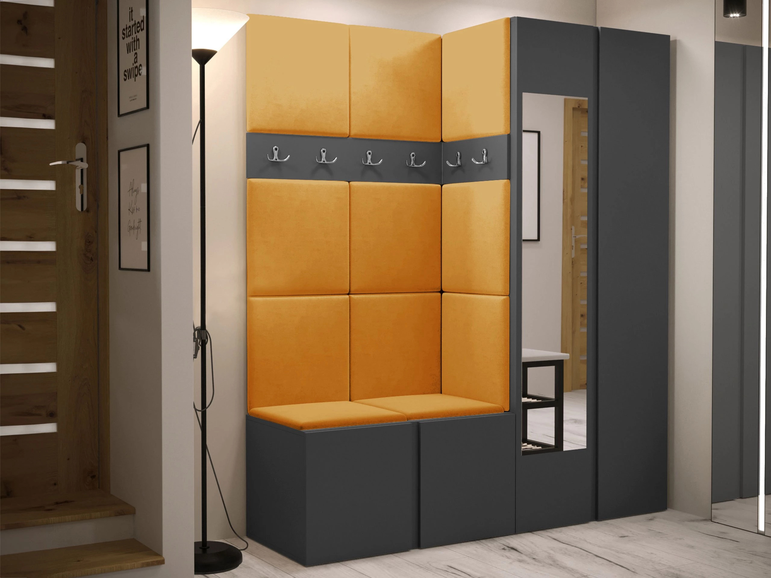 Set arredo da corridoio Pinis X (Grafite)