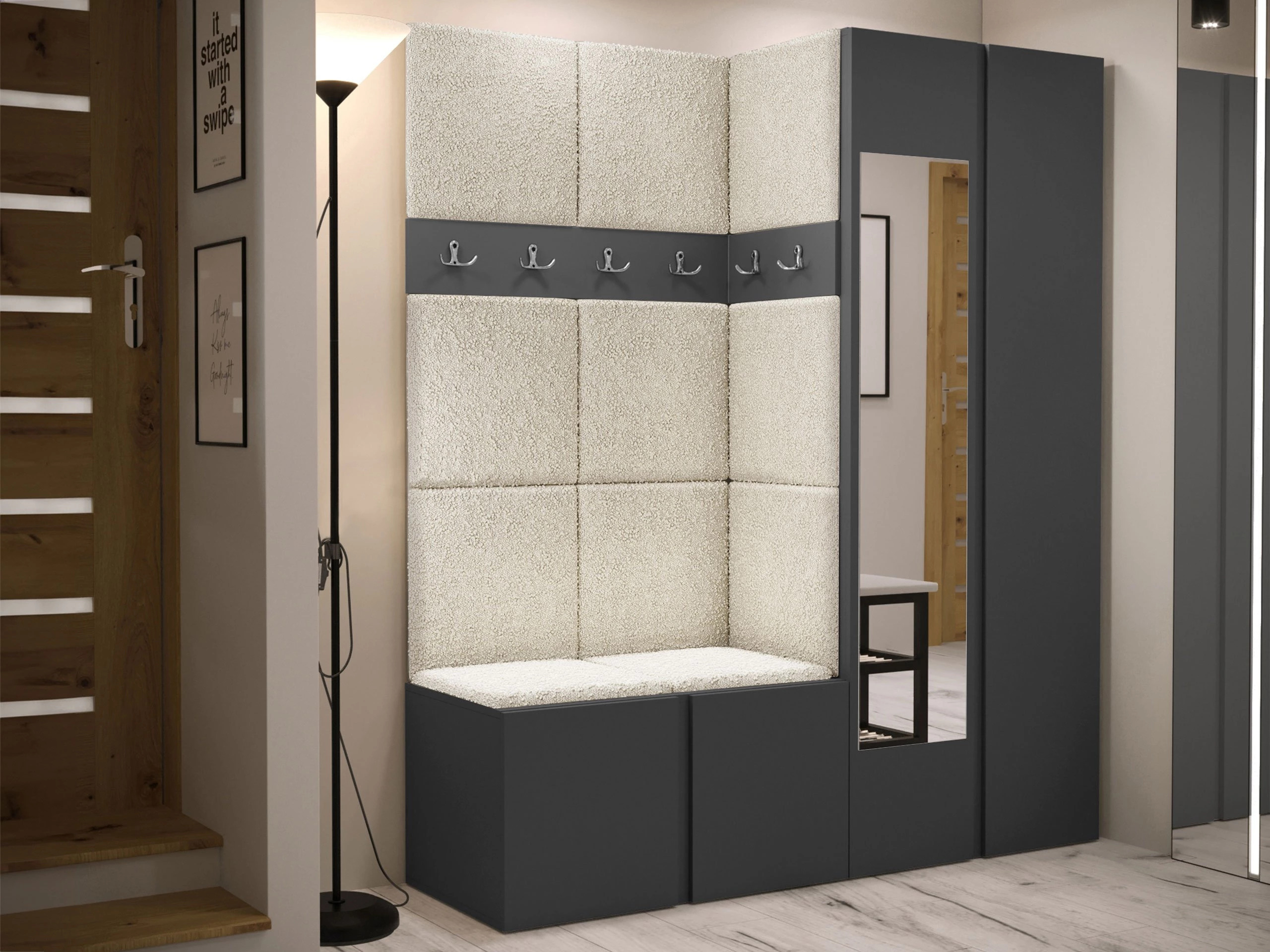 Set arredo da corridoio Pinis X (Grafite)