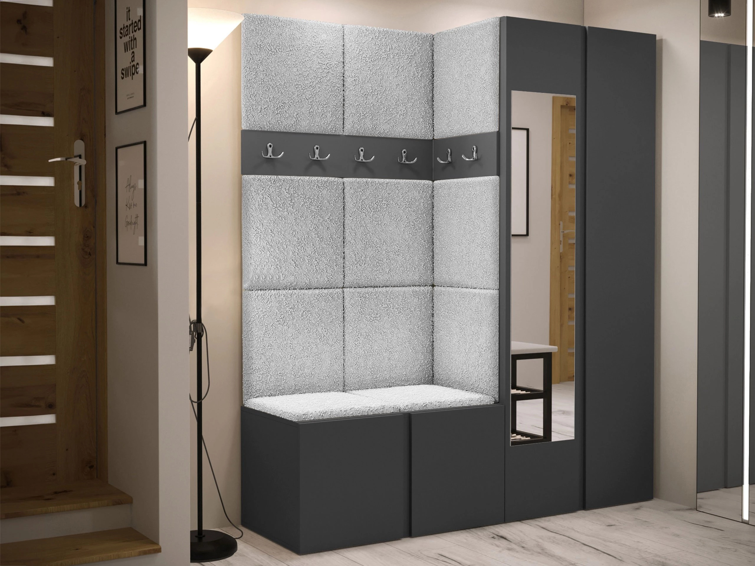 Set arredo da corridoio Pinis X (Grafite)