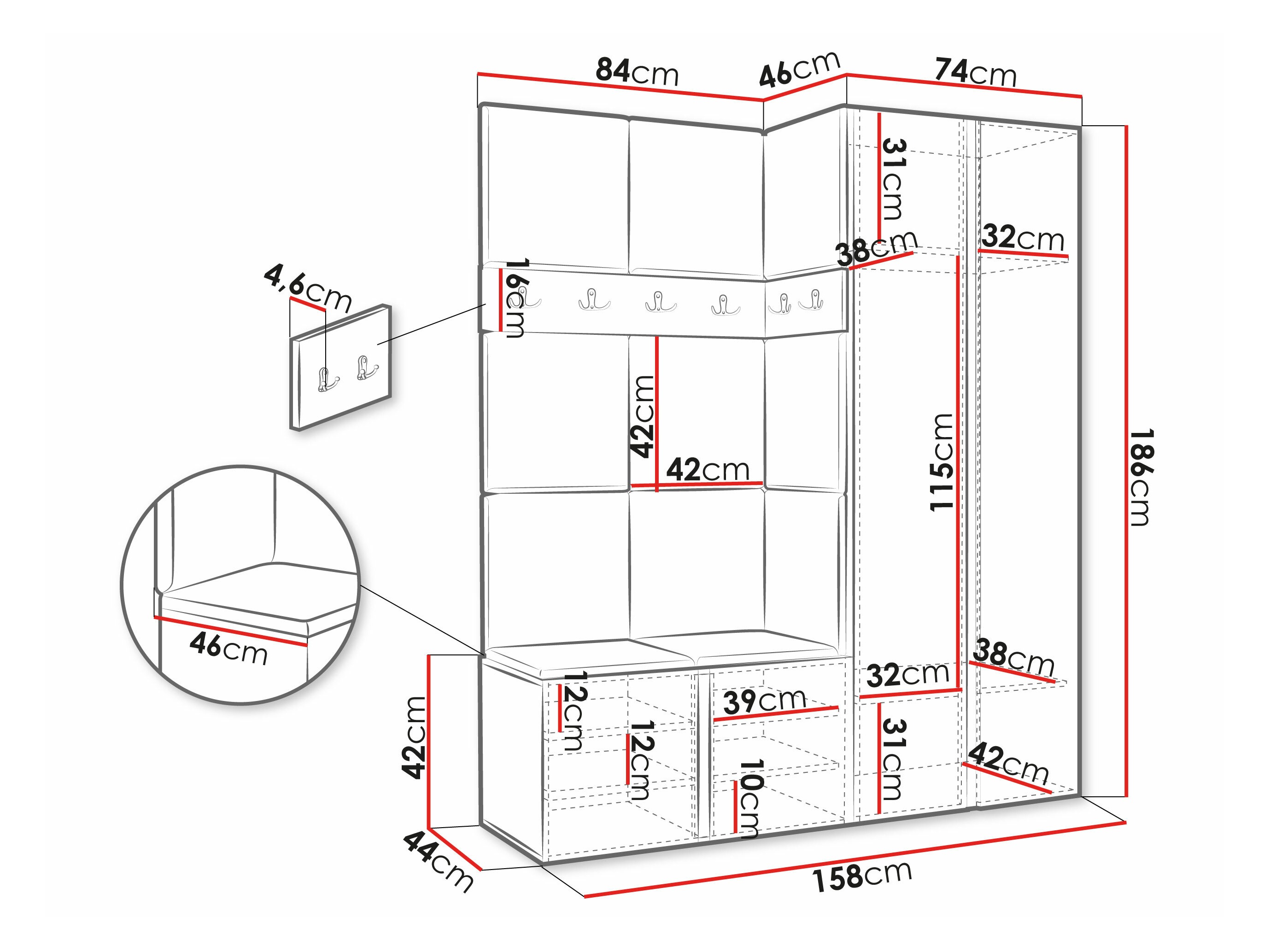 Set arredo da corridoio Pinis X (Manila 18)