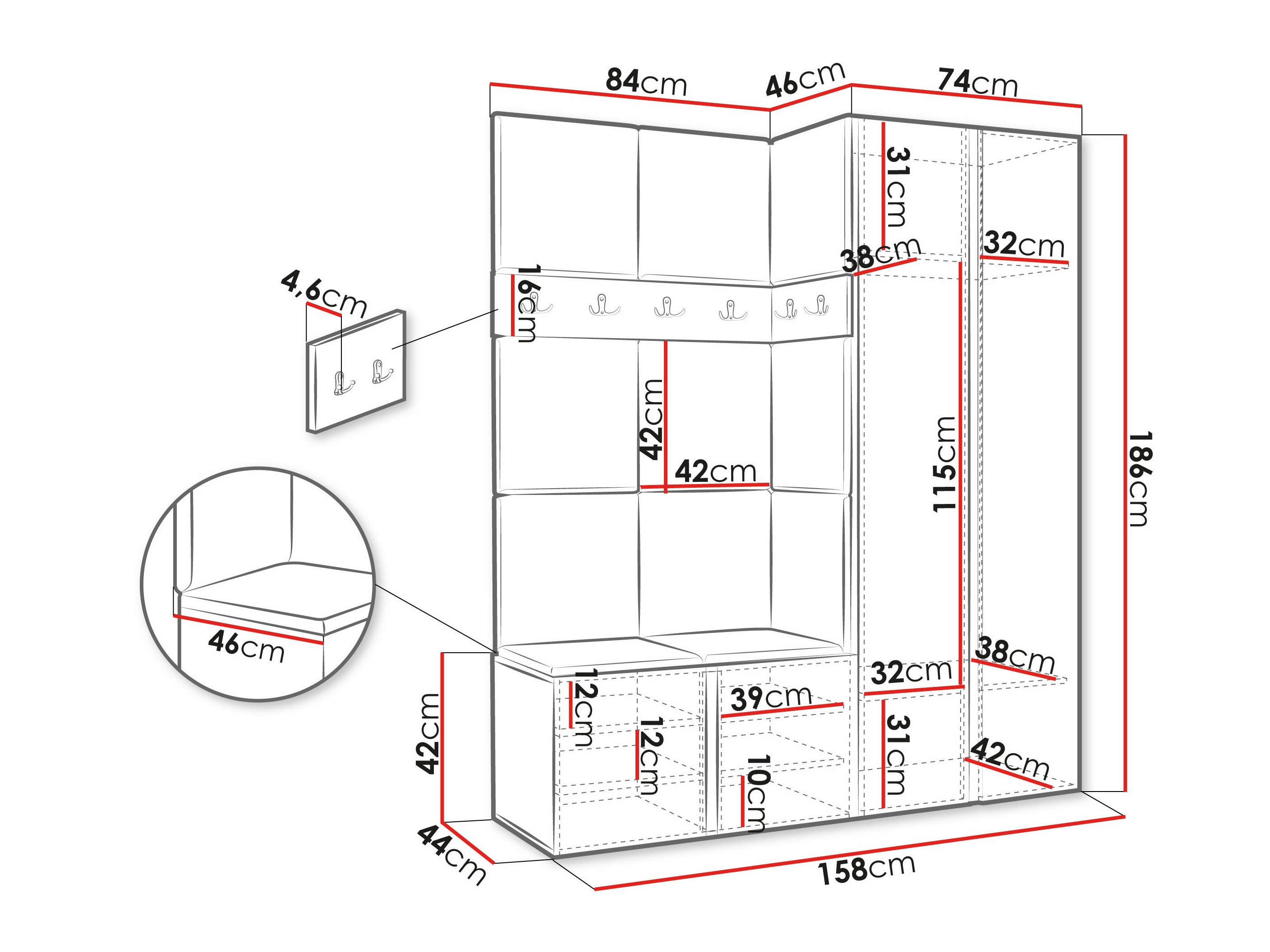 Set arredo da corridoio Pinis X (Manila 35)