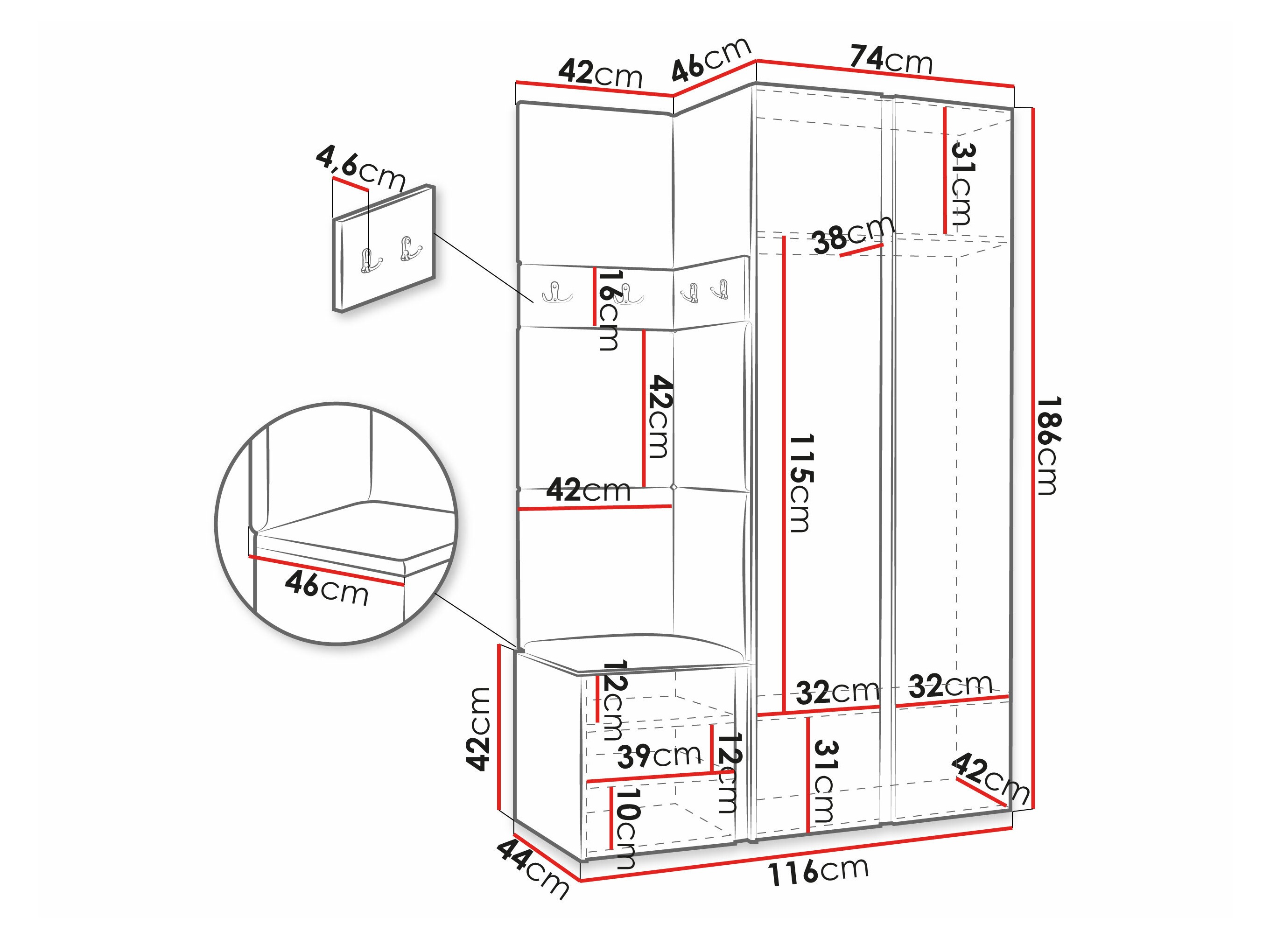 Set arredo da corridoio Pinis XXVI (Polo 894)