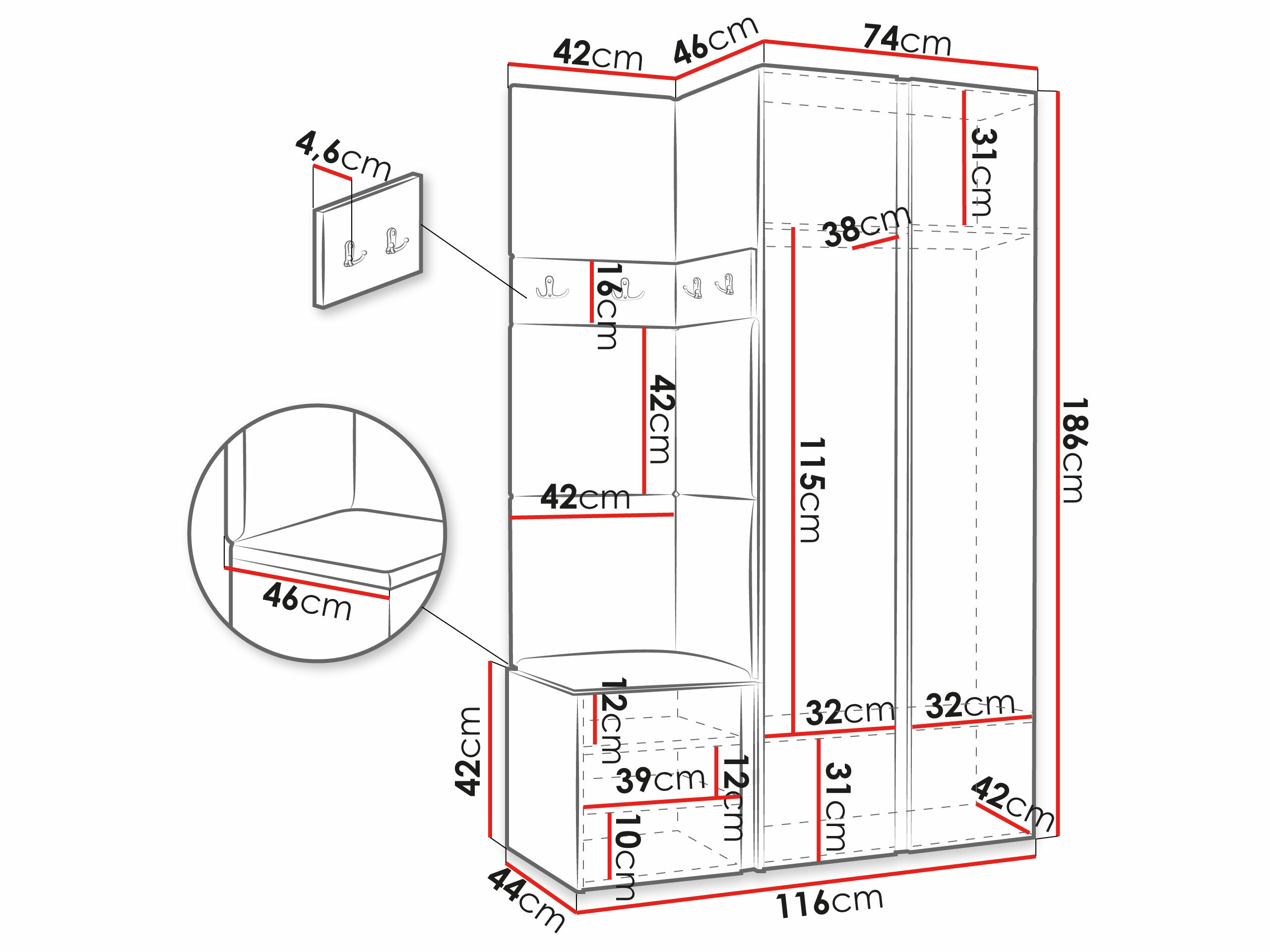 Set arredo da corridoio Pinis XXVI (Polo 897)
