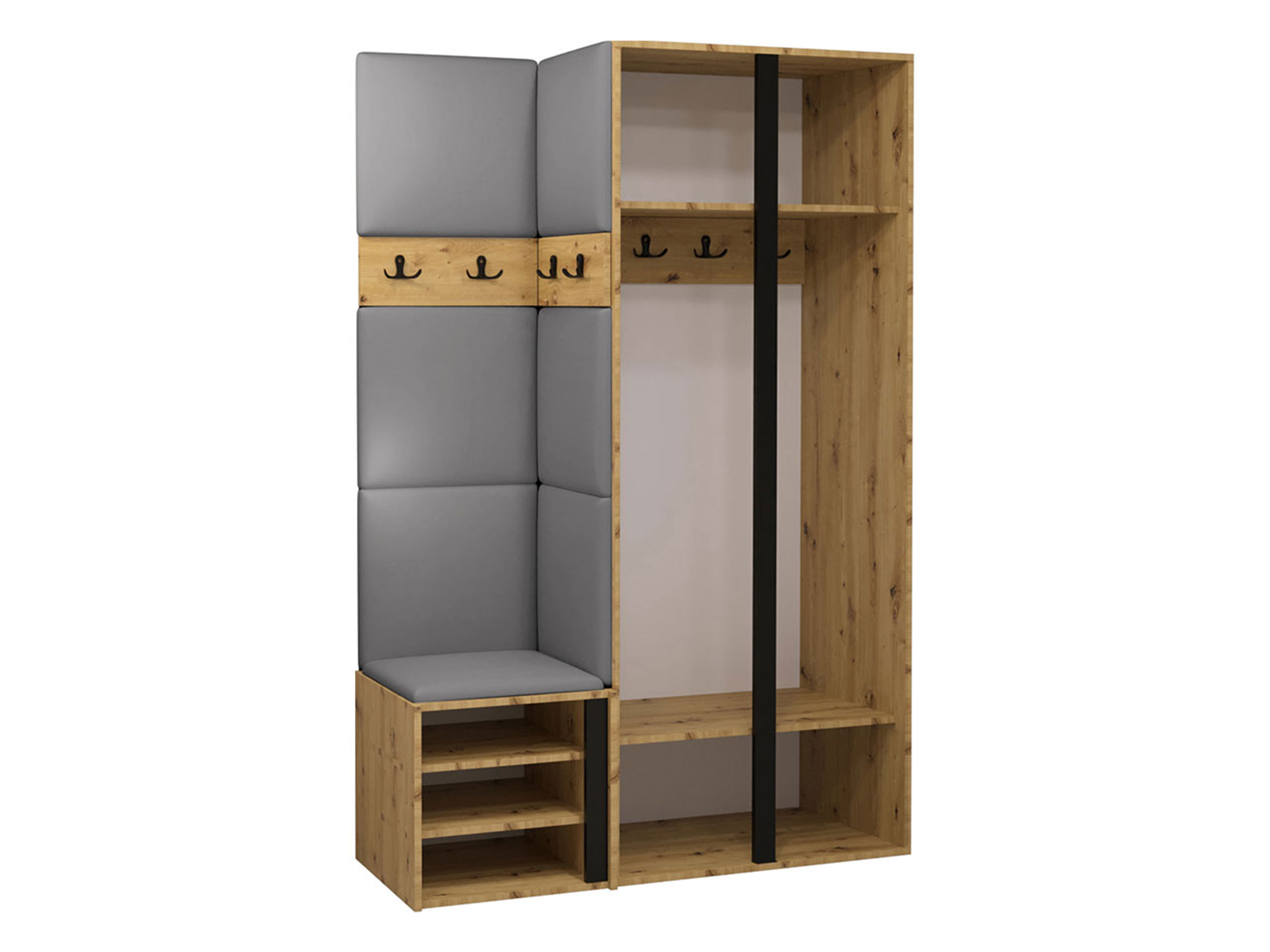 Set arredo da corridoio Pinis XXVI (Rovere Artisan + Nero)