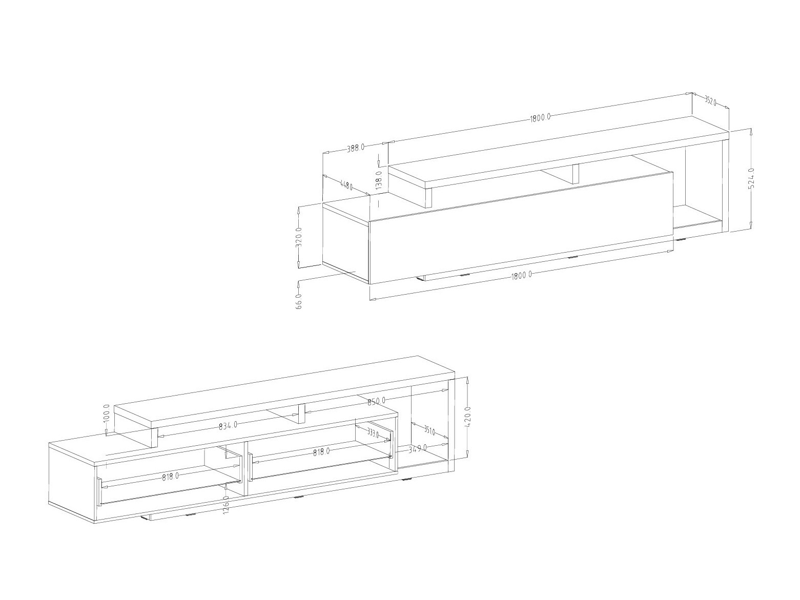 Mobile porta TV Lutiva 103 (Antracite + Ribbec quercia)