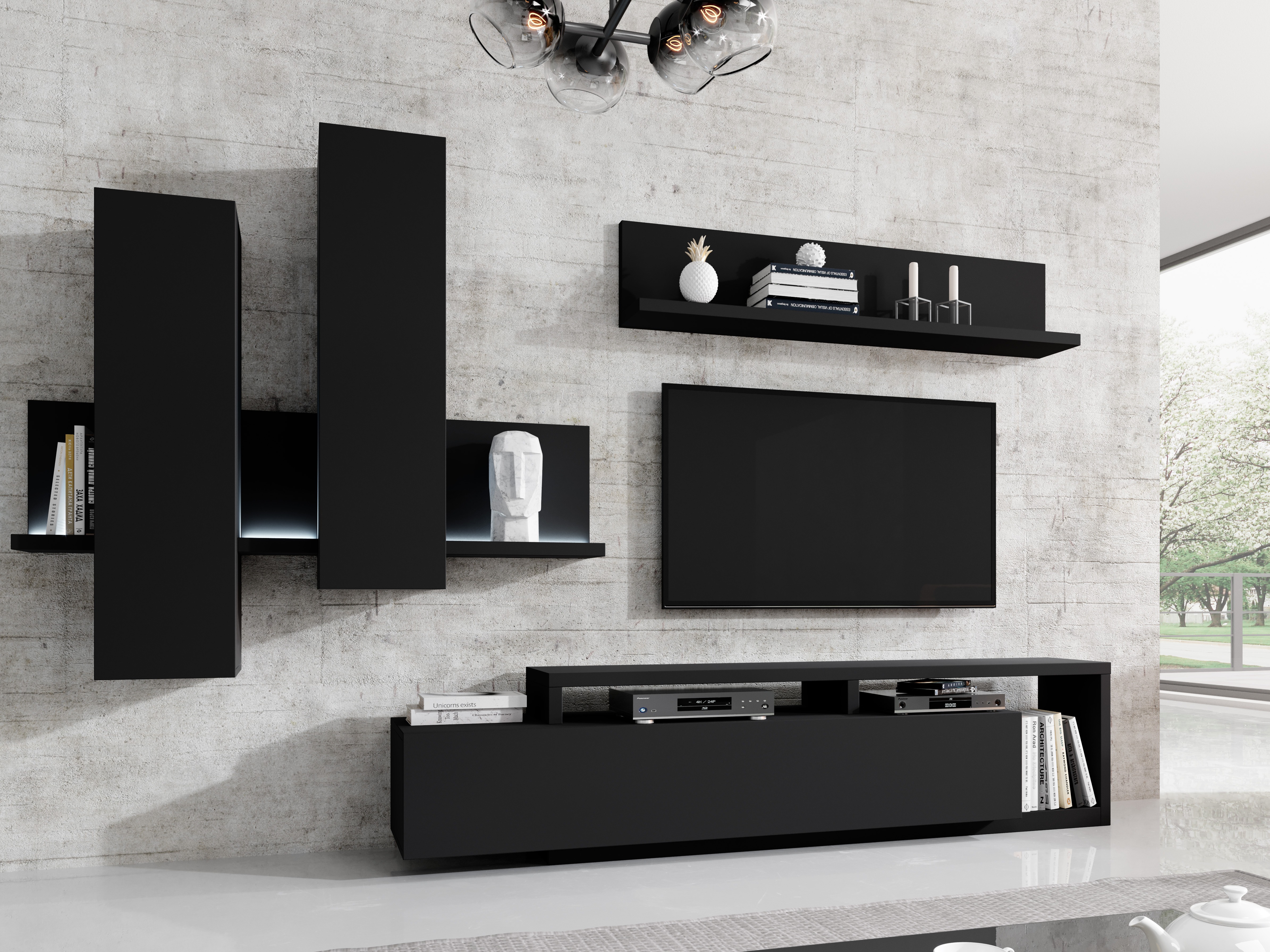 Mobile porta TV Lutiva 103 (Nero opaco)