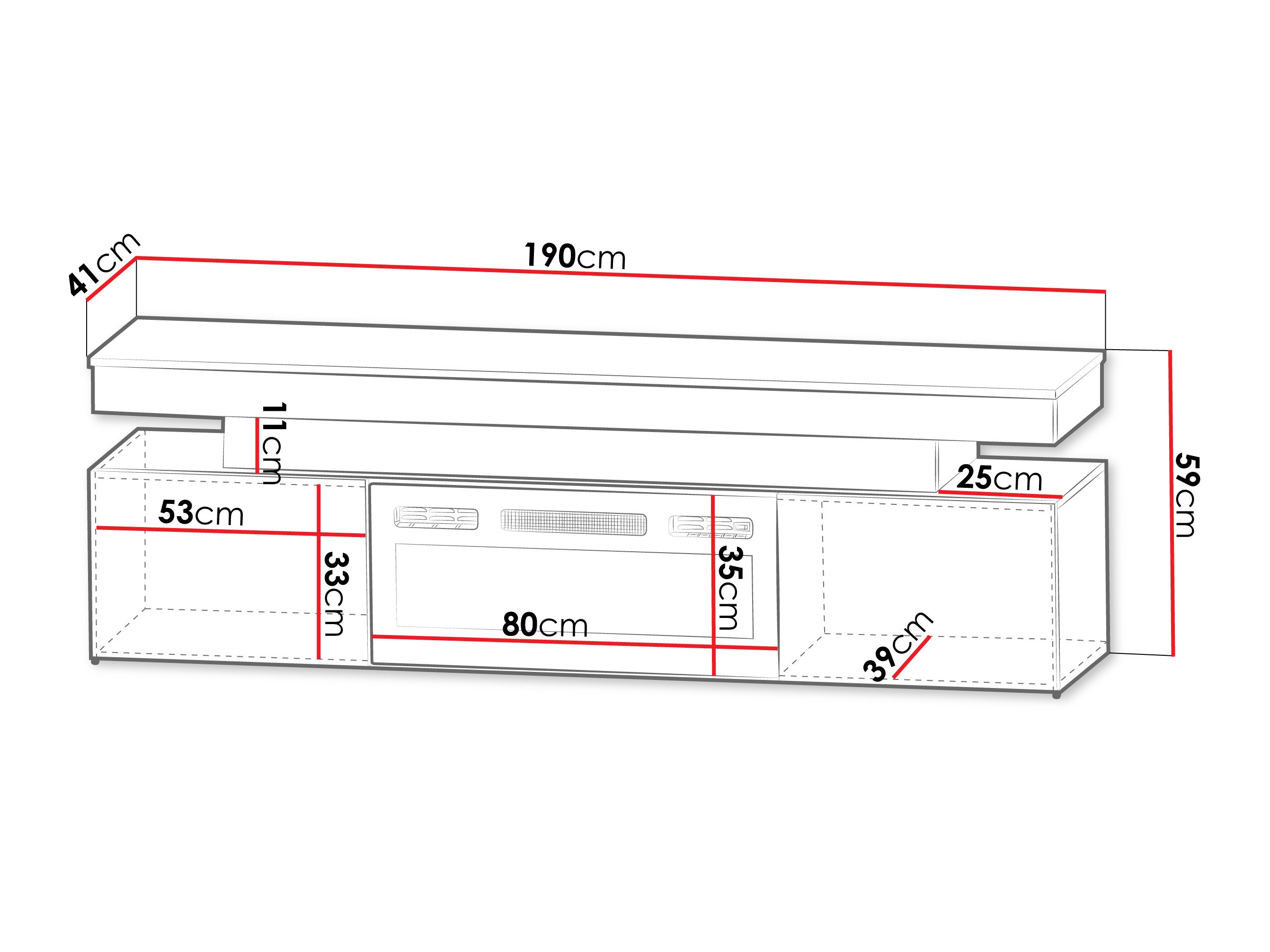 Mobile porta TV Monfero I (Cachemire)