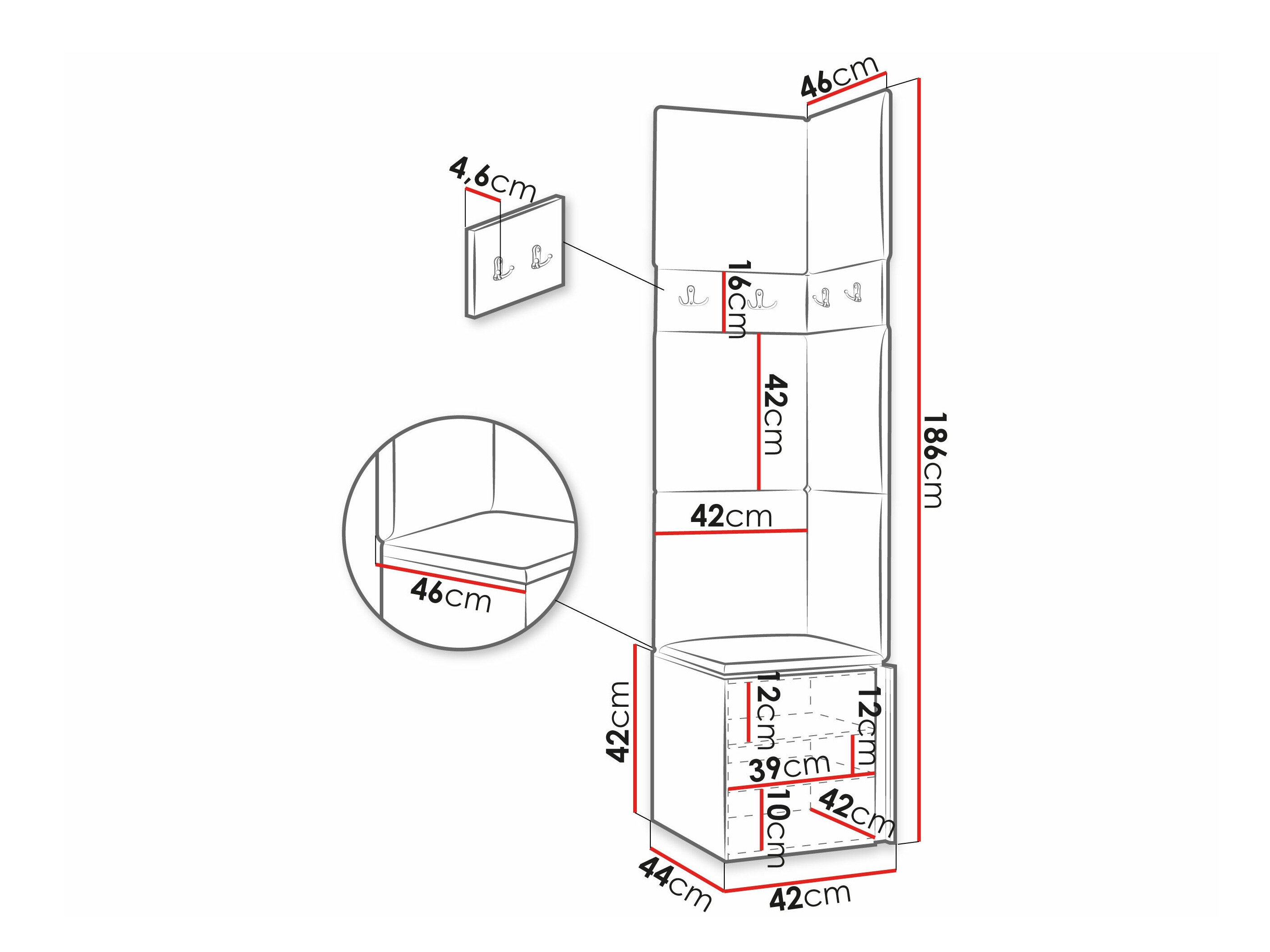 Set arredo da corridoio Pinis XXI (Bianco)