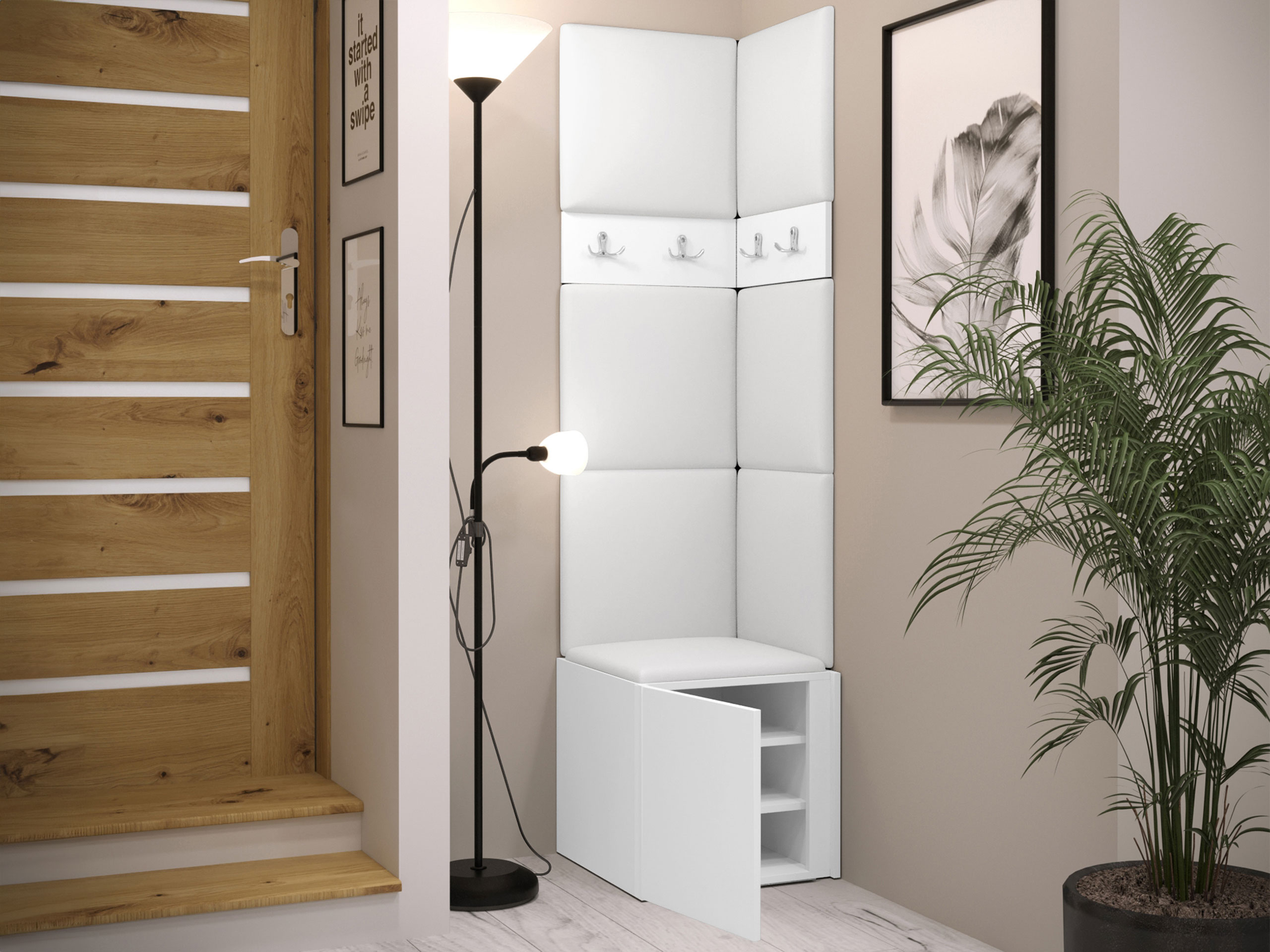 Set arredo da corridoio Pinis XXI (Rovere Artisan + Nero)