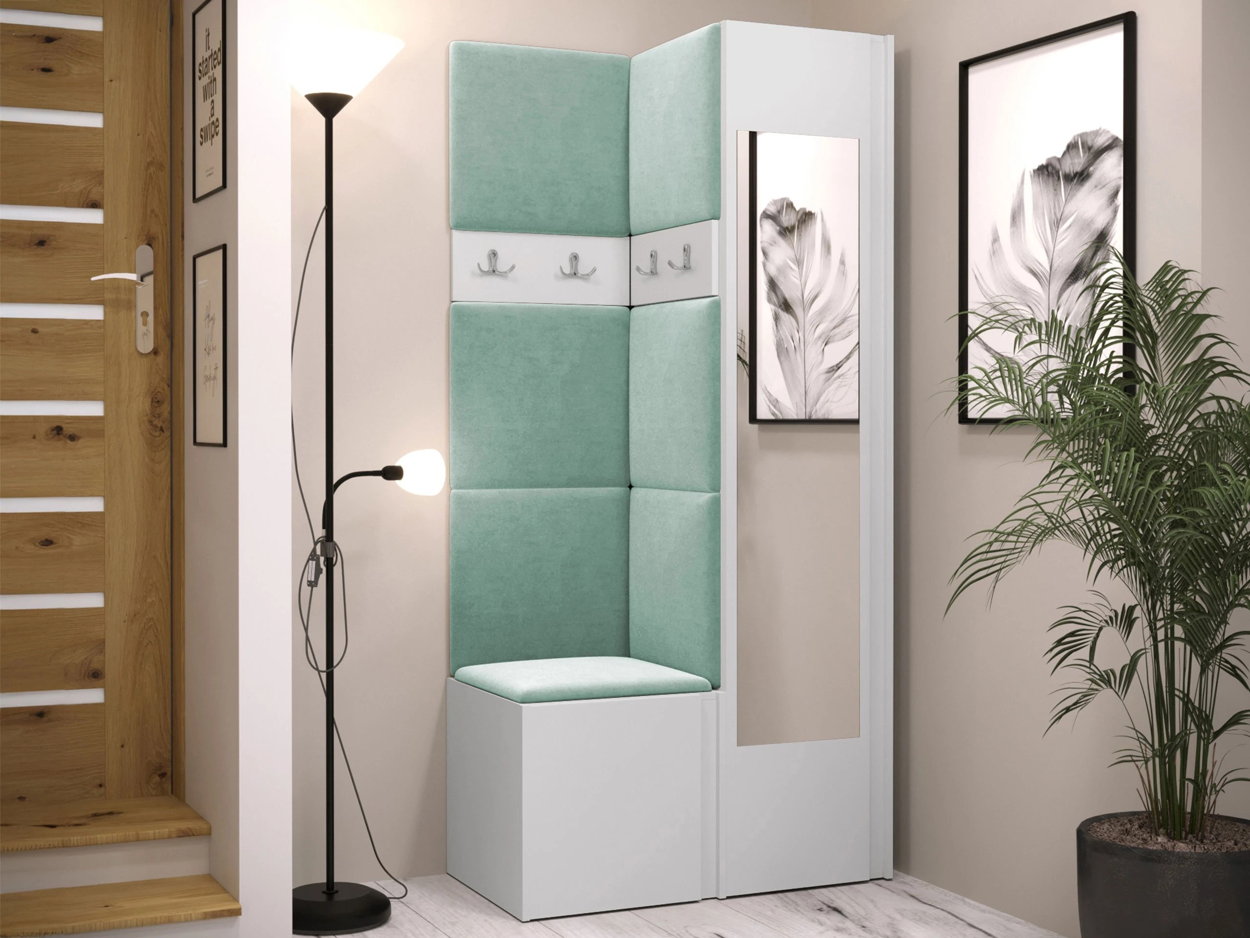 Set arredo da corridoio Pinis XXV (Bianco)