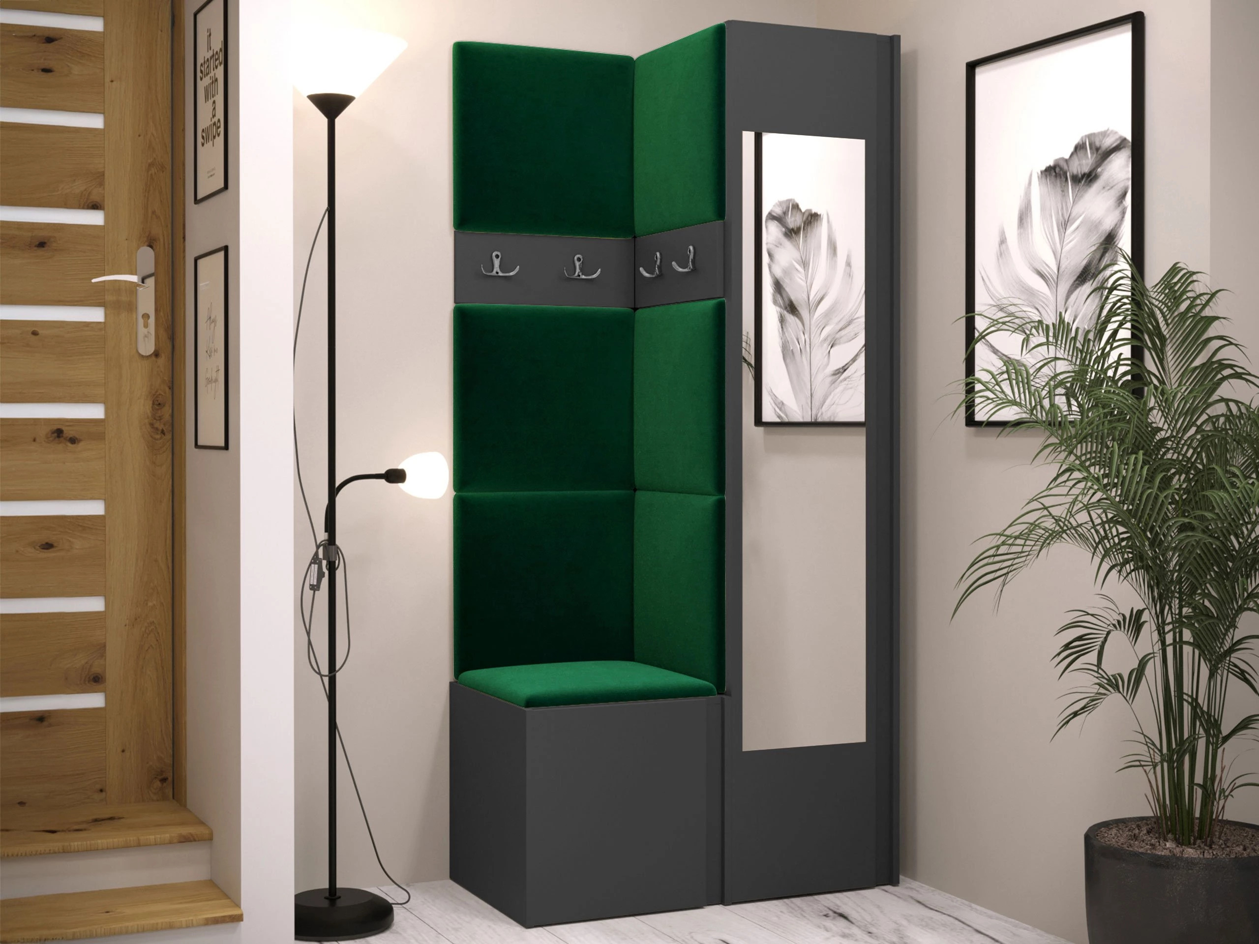 Set arredo da corridoio Pinis XXV (Grafite)