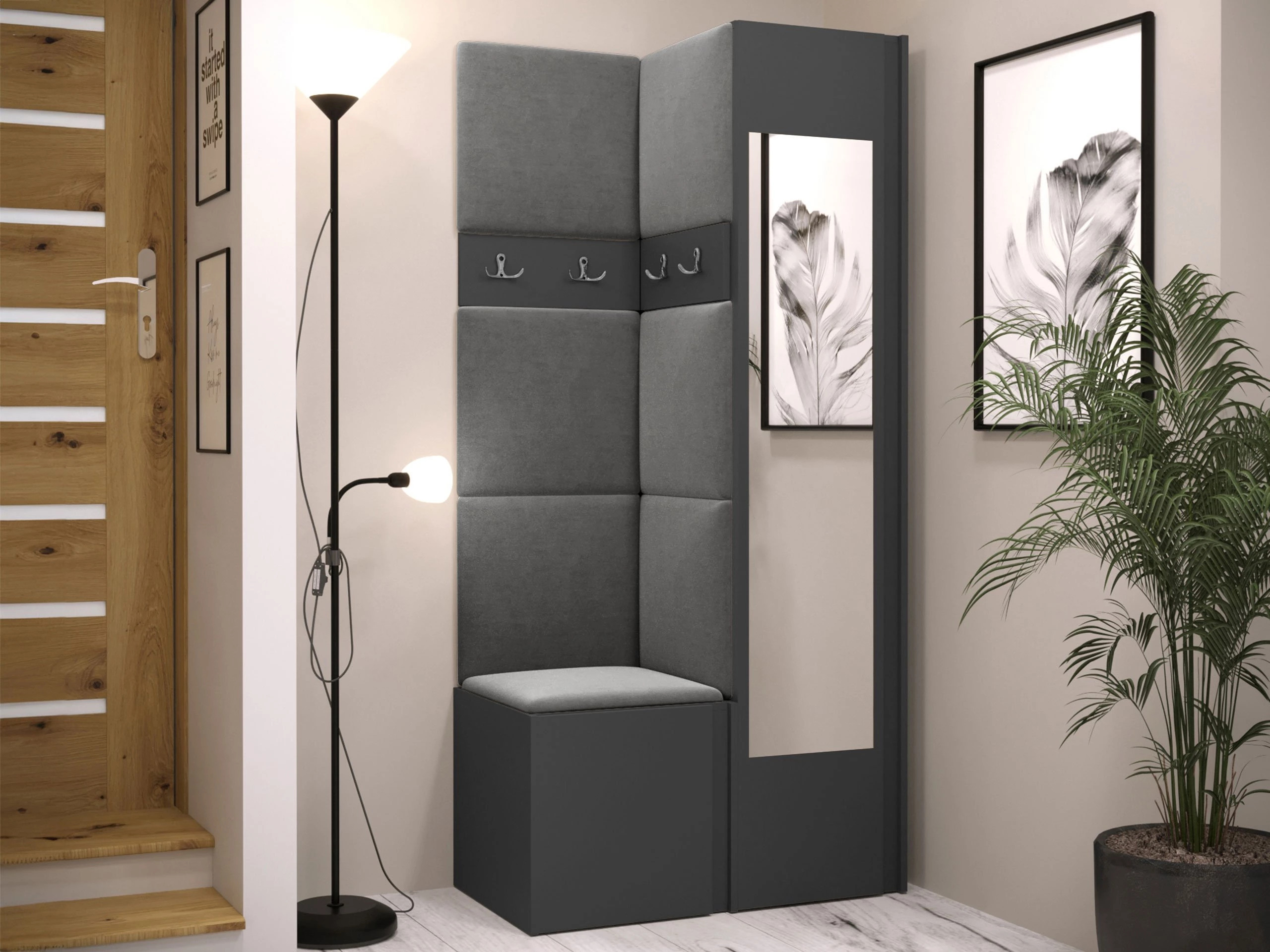Set arredo da corridoio Pinis XXV (Grafite)