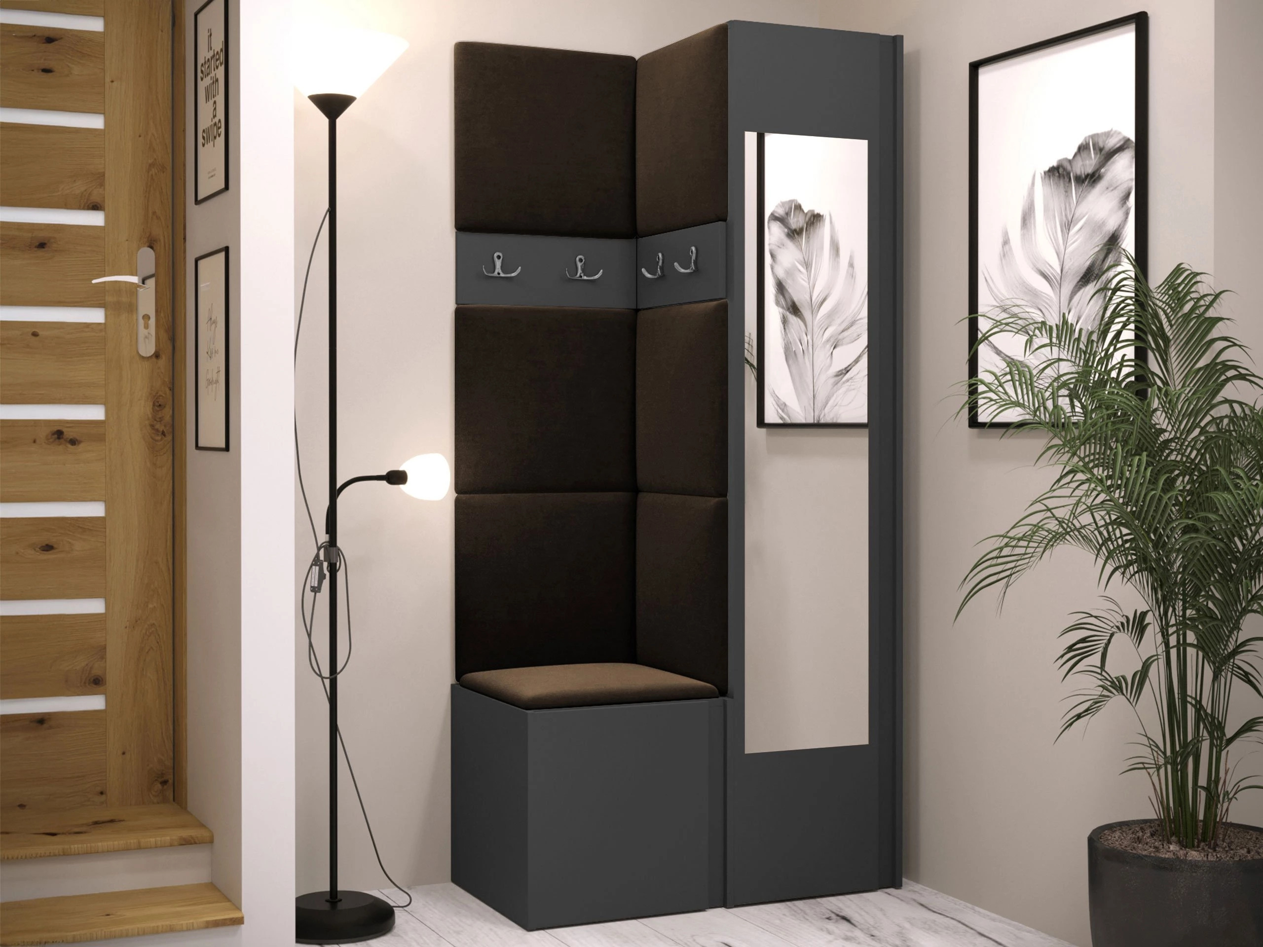 Set arredo da corridoio Pinis XXV (Grafite)