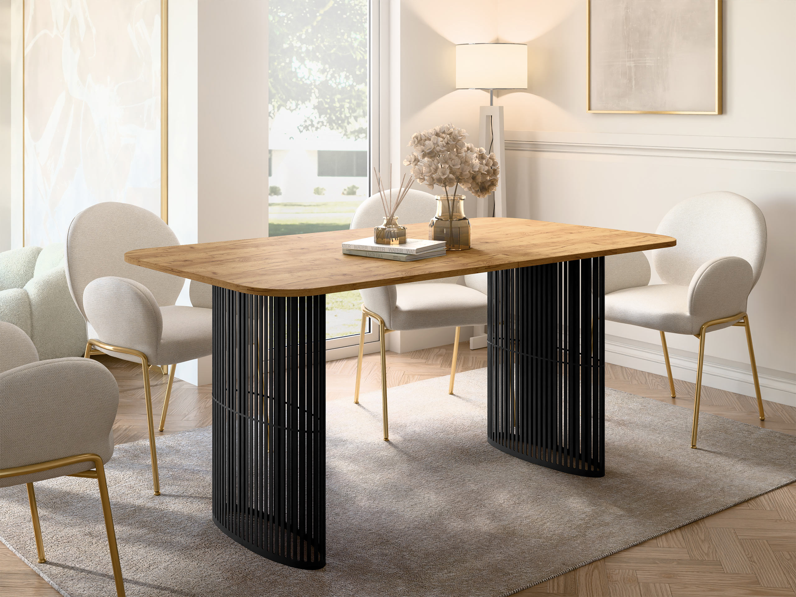 Tavolo Oswego 163 (Quercia dorata artigianale)