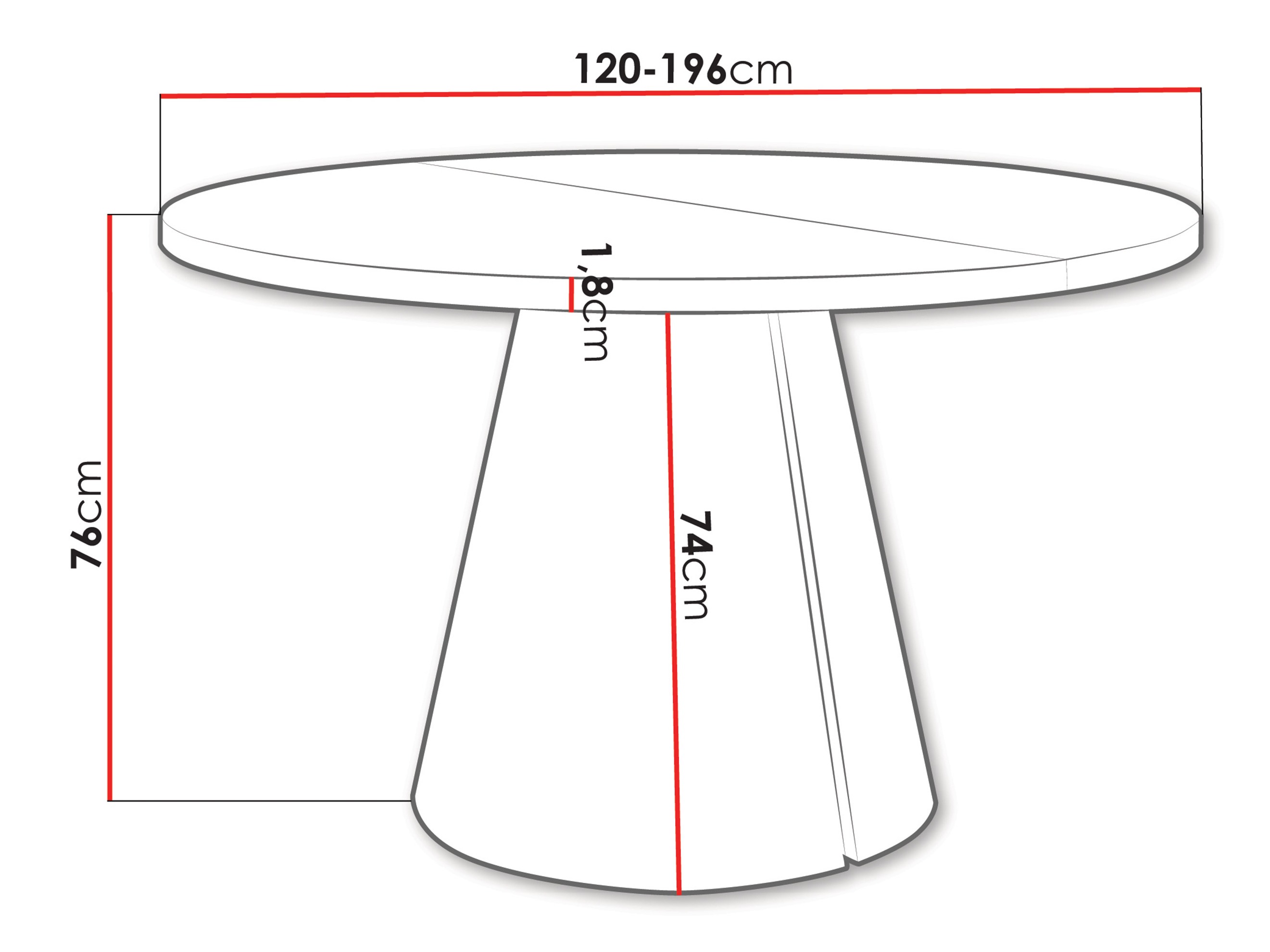 Tavolo Oswego 168 (Bianco)