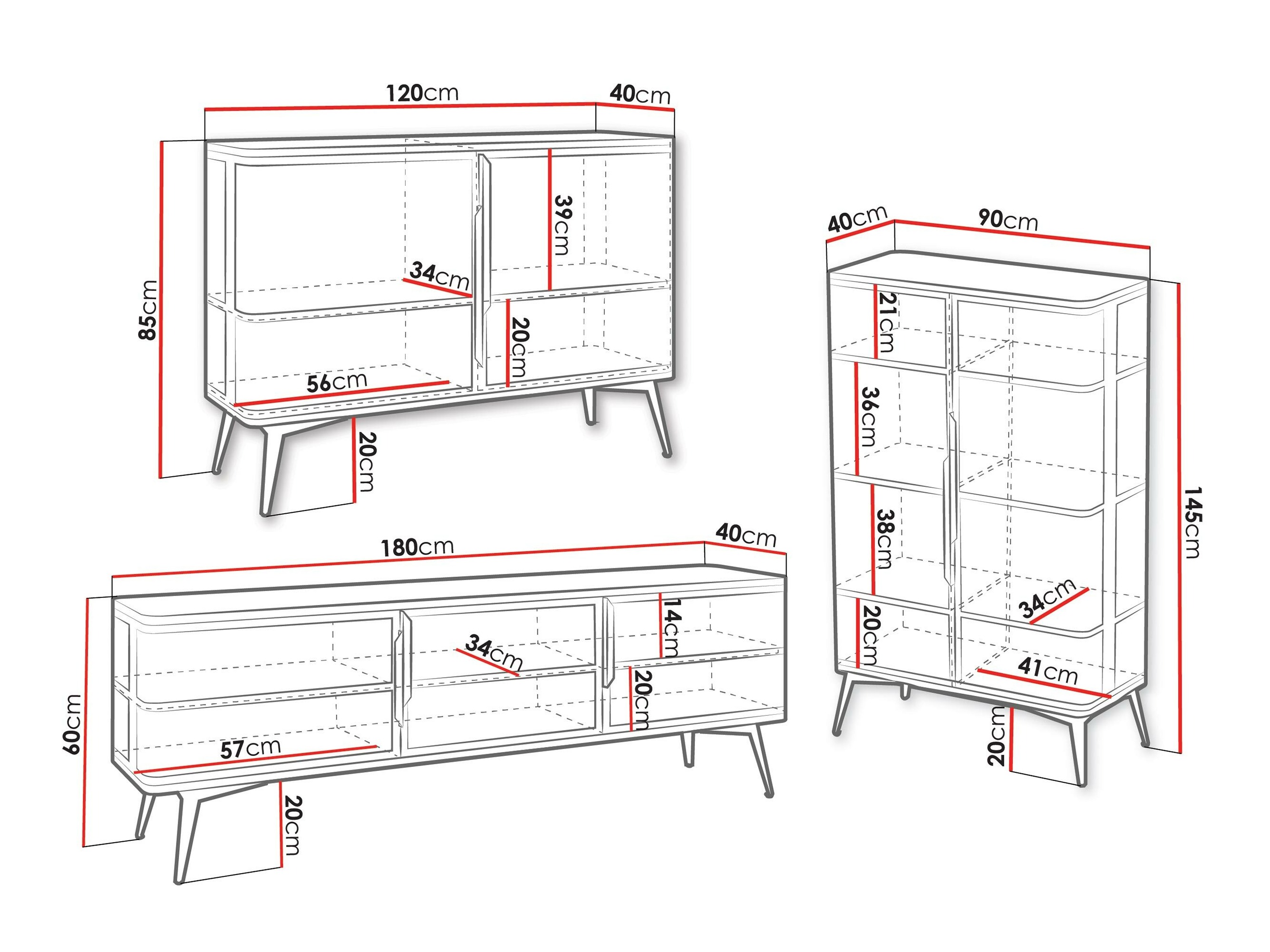 Parete attrezzata Camfelo 104 (Nero)