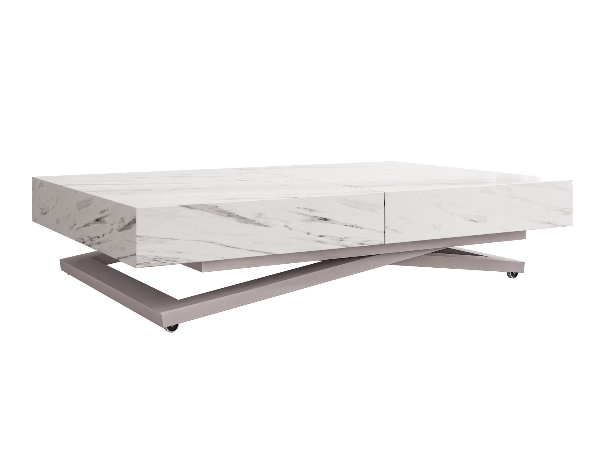 Tavolino trasformabile Oswego 172 (Marmo bianco)