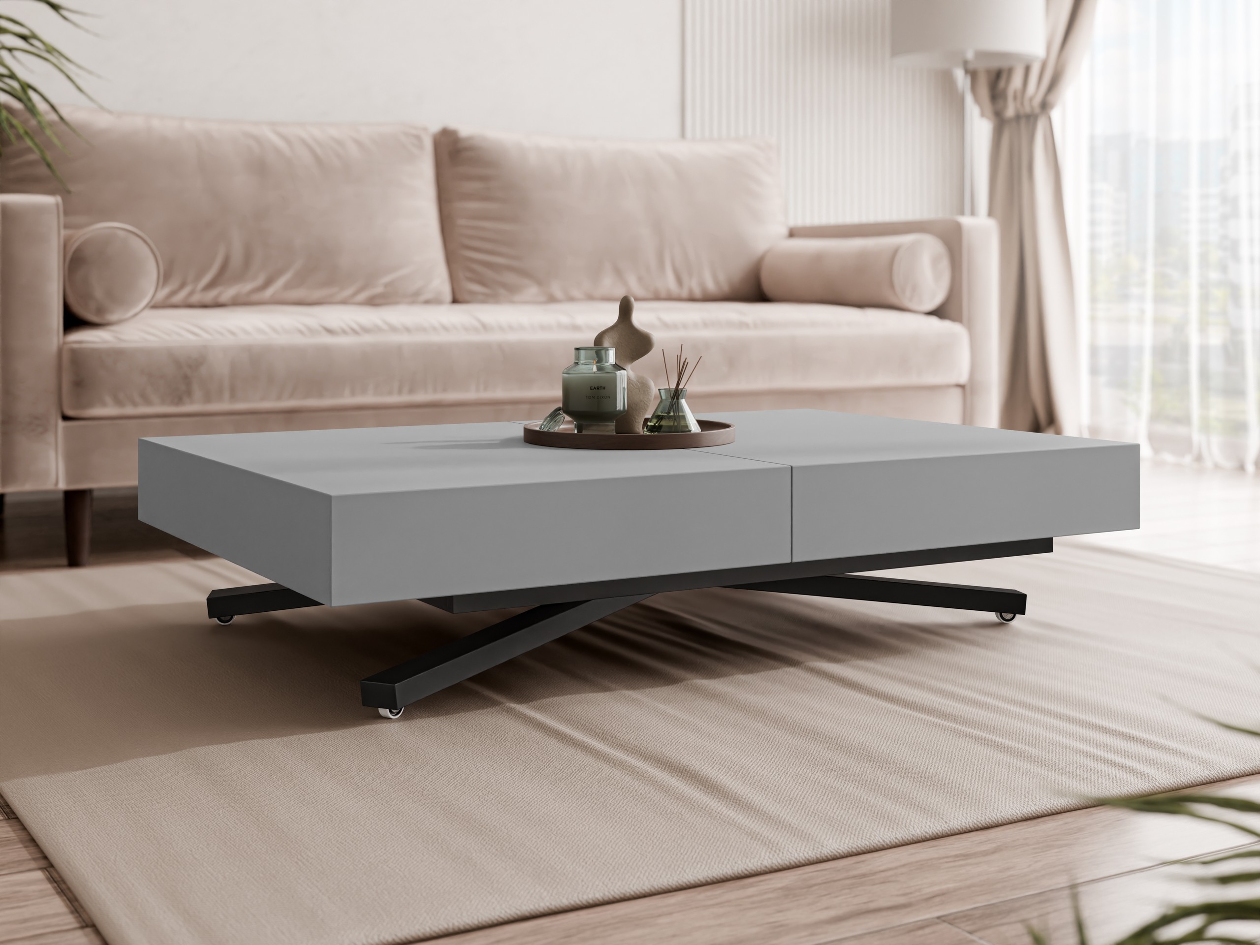 Tavolino trasformabile Oswego 176 (Grafite)