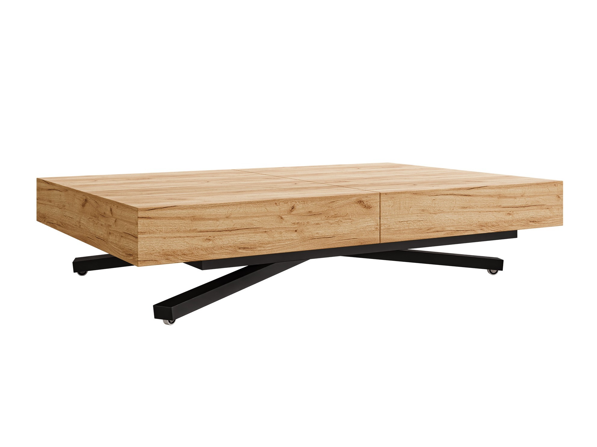 Tavolino trasformabile Oswego 176 (Quercia dorata artigianale)