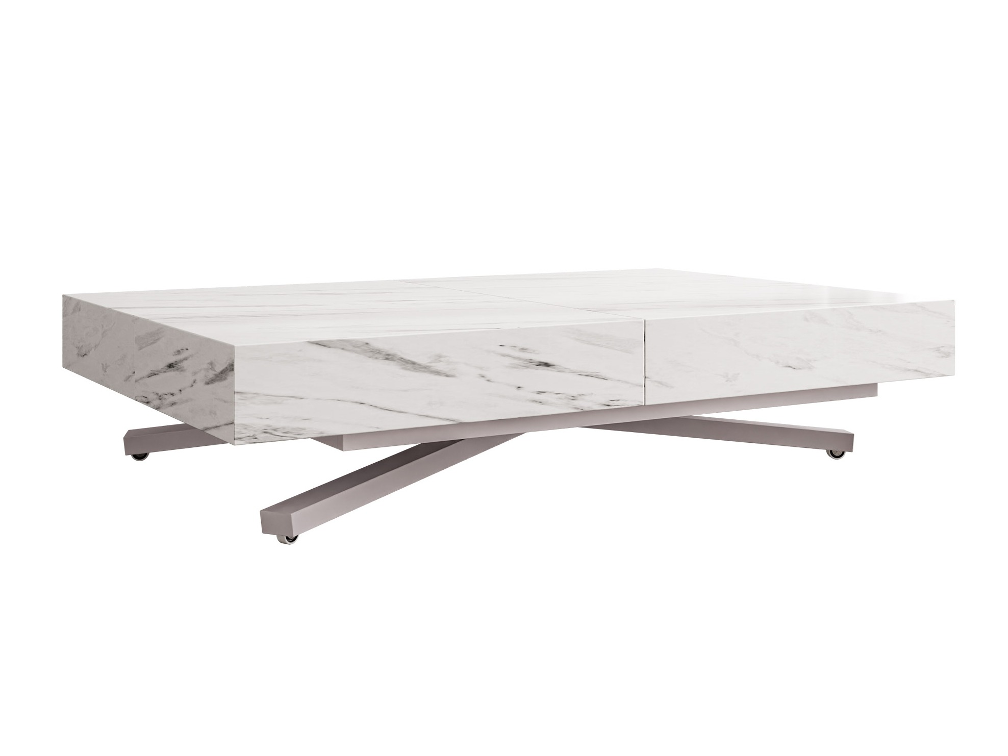 Tavolino trasformabile Oswego 177 (Marmo bianco)