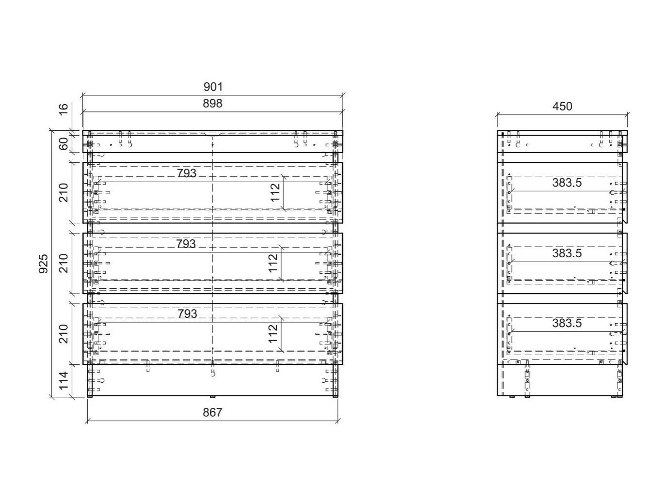 Cassettiera Numeri 107