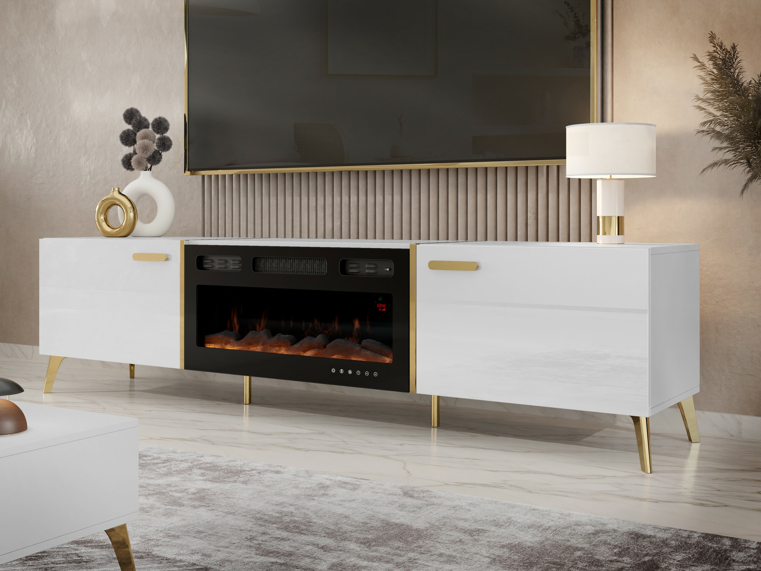 Mobile porta TV Comfivo Capella III (Bianco + Bianco lucido)