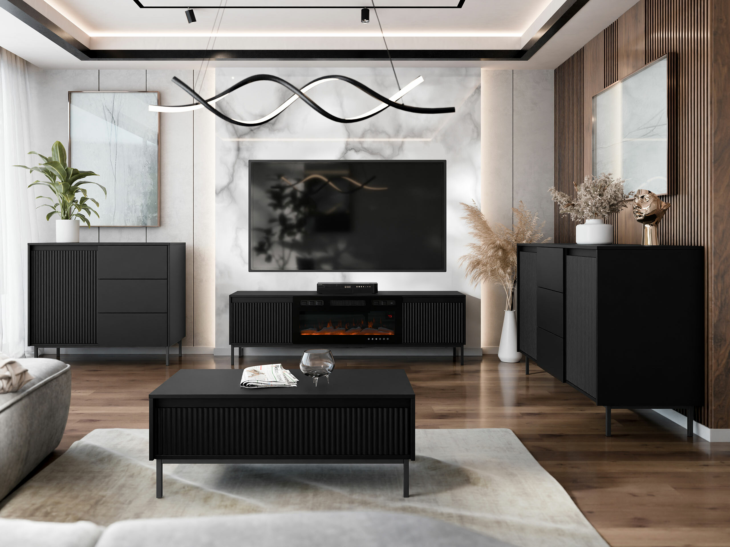 Mobile porta TV Comfivo Delruva III (Nero)