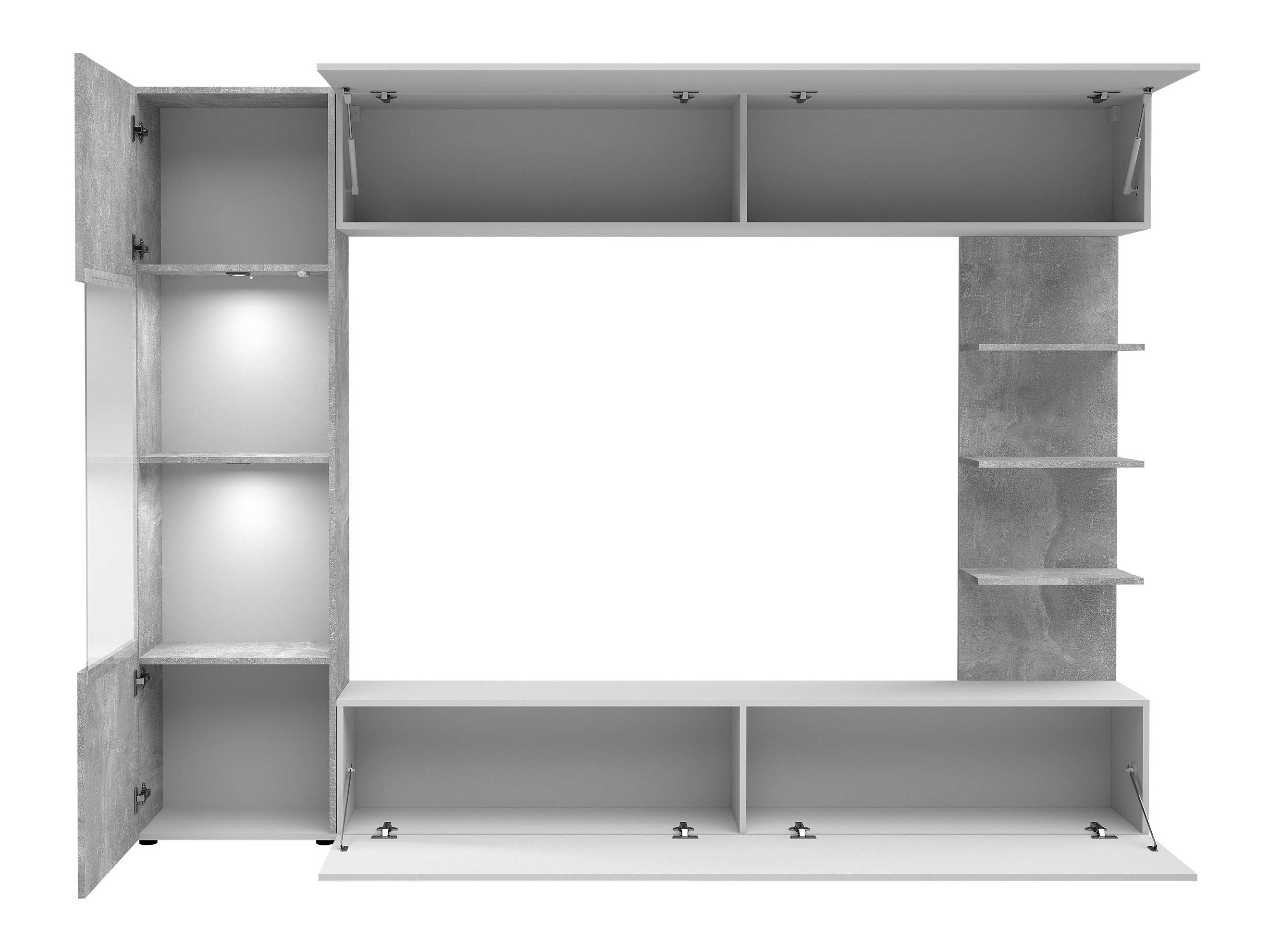 Parete attrezzata Comfivo Animus (Noce + Marmo nero)