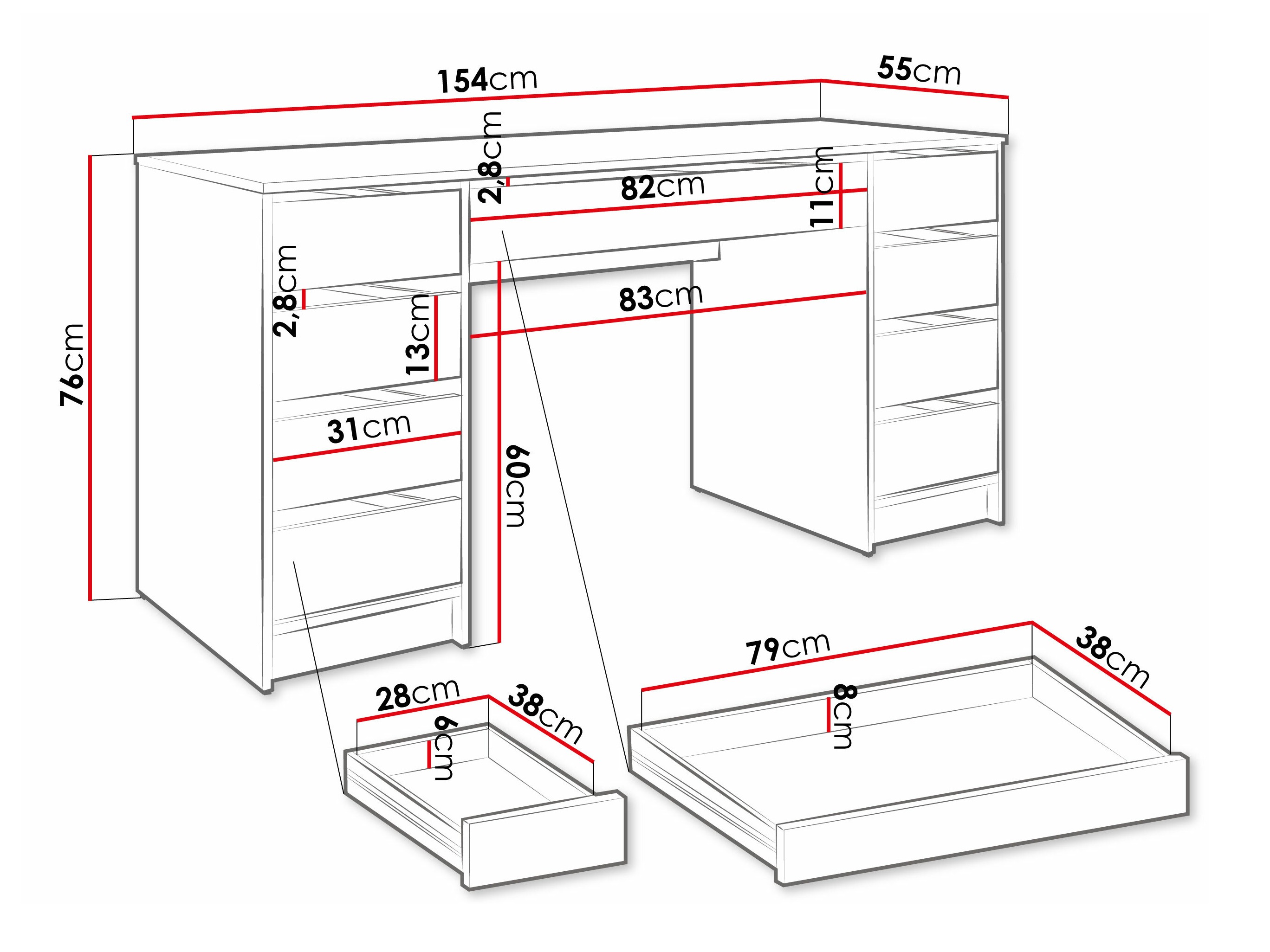 Scrivania da ufficio Comfivo Terros II (Bianco)