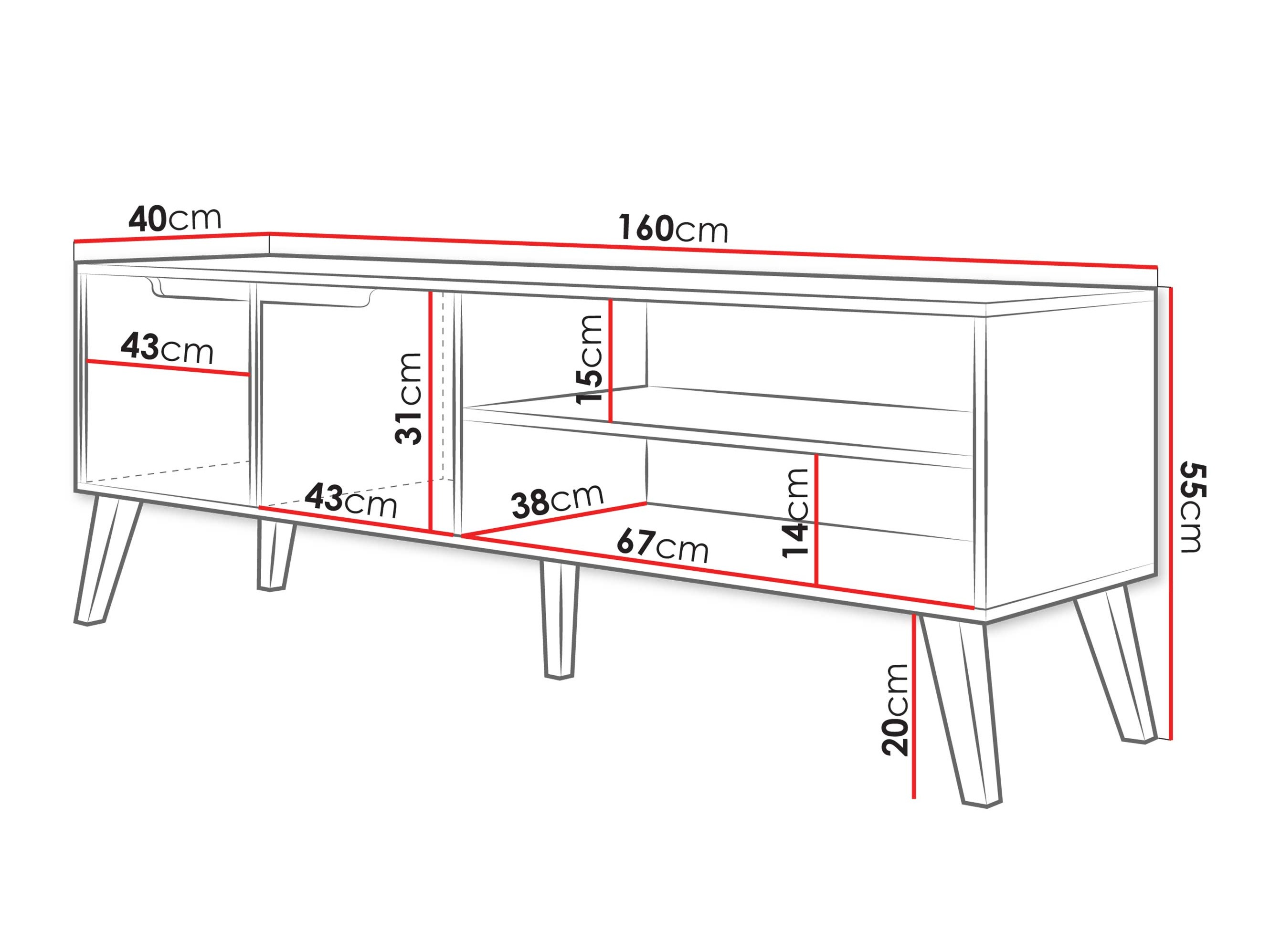 Mobile porta TV Elbtive 100 (Cachemire)