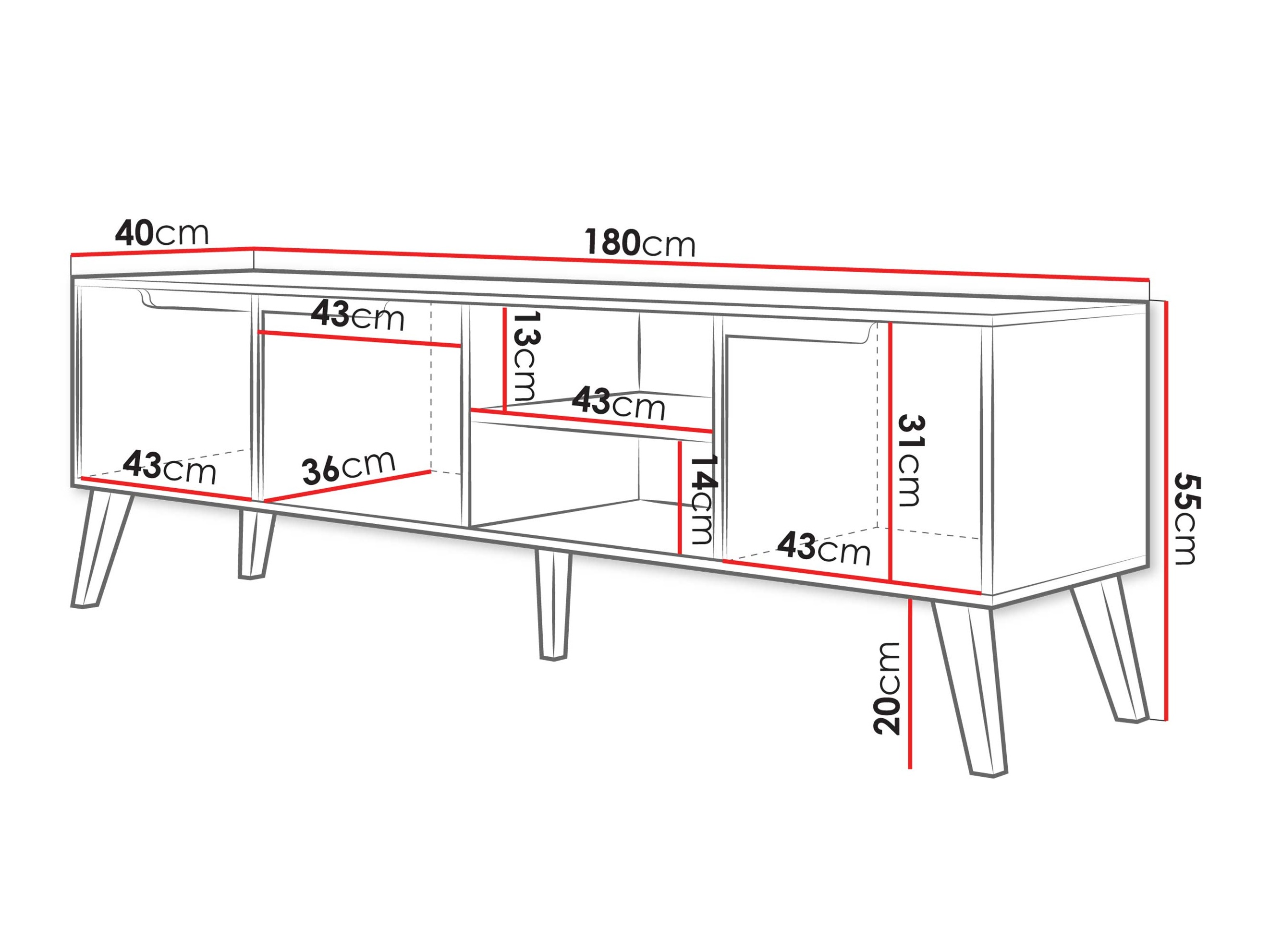 Mobile porta TV Otis II (Noce)